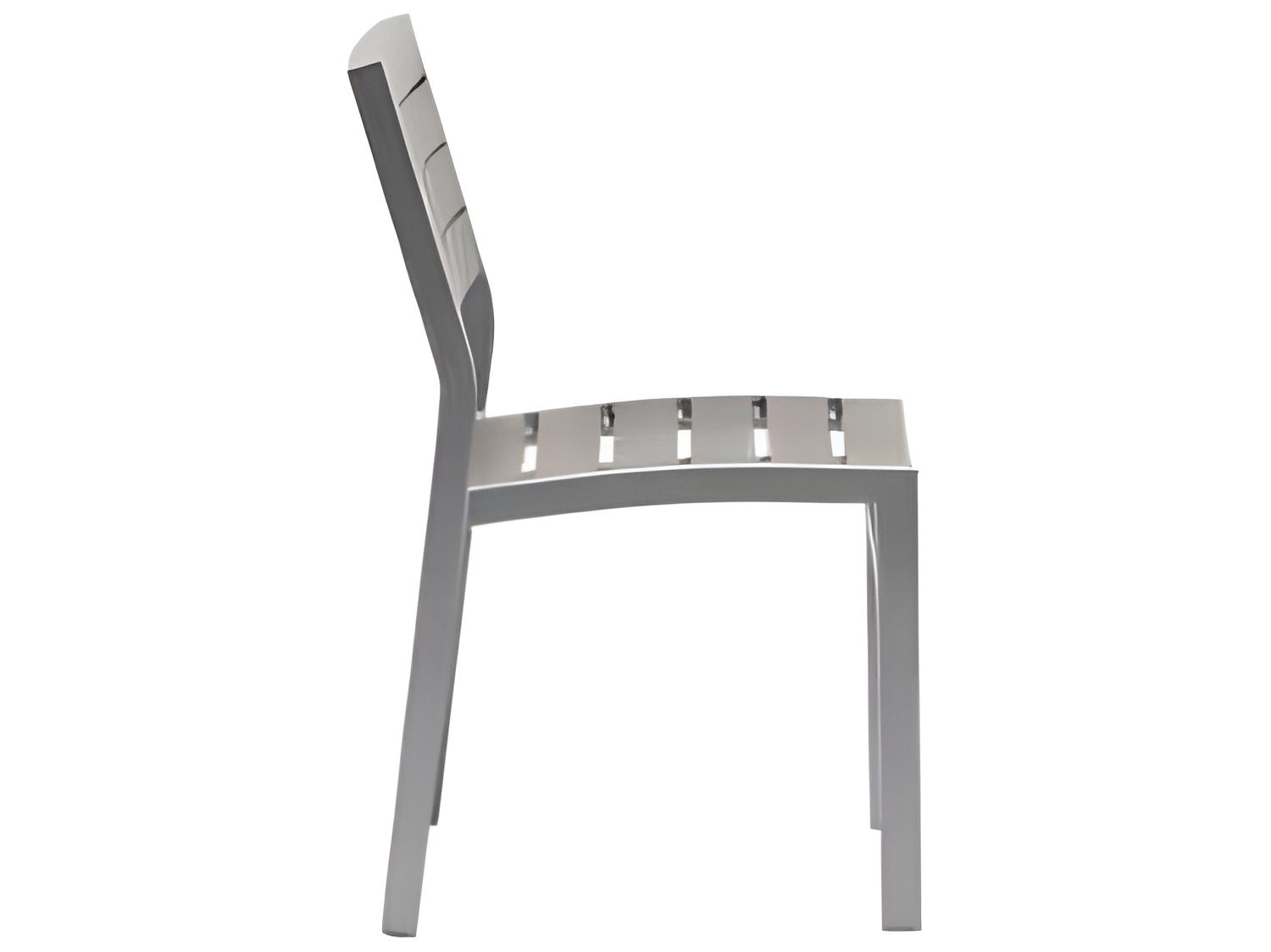 Ratana New Mirage Silver Aluminum Faux Teak Dining Chair