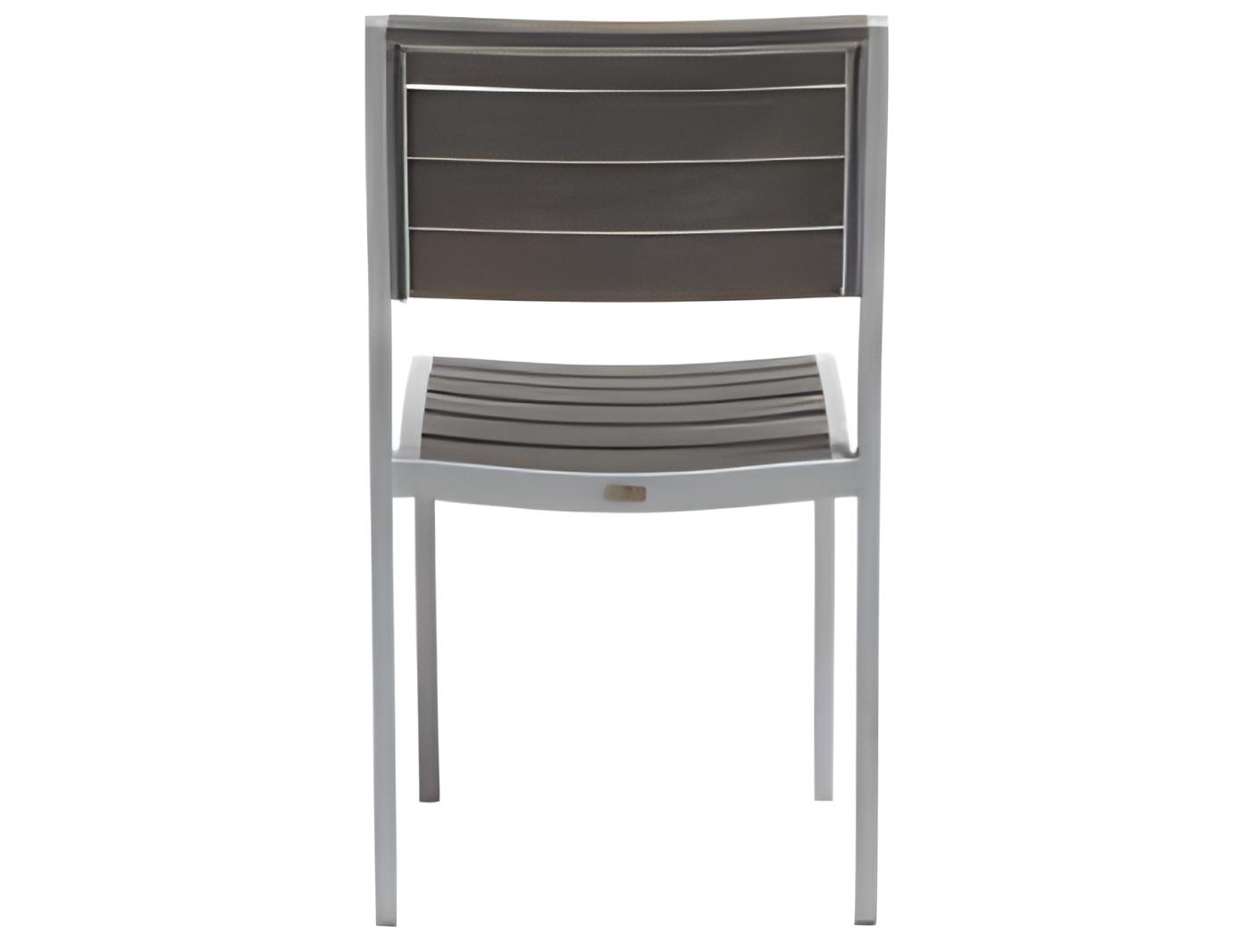 Ratana New Mirage Silver Aluminum Faux Teak Dining Chair