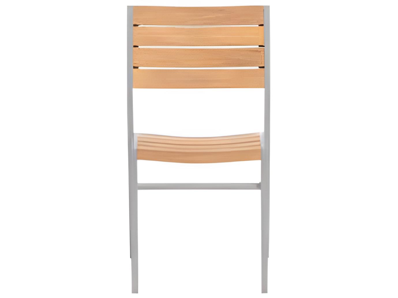 Ratana New Mirage Silver Aluminum Faux Teak Dining Chair