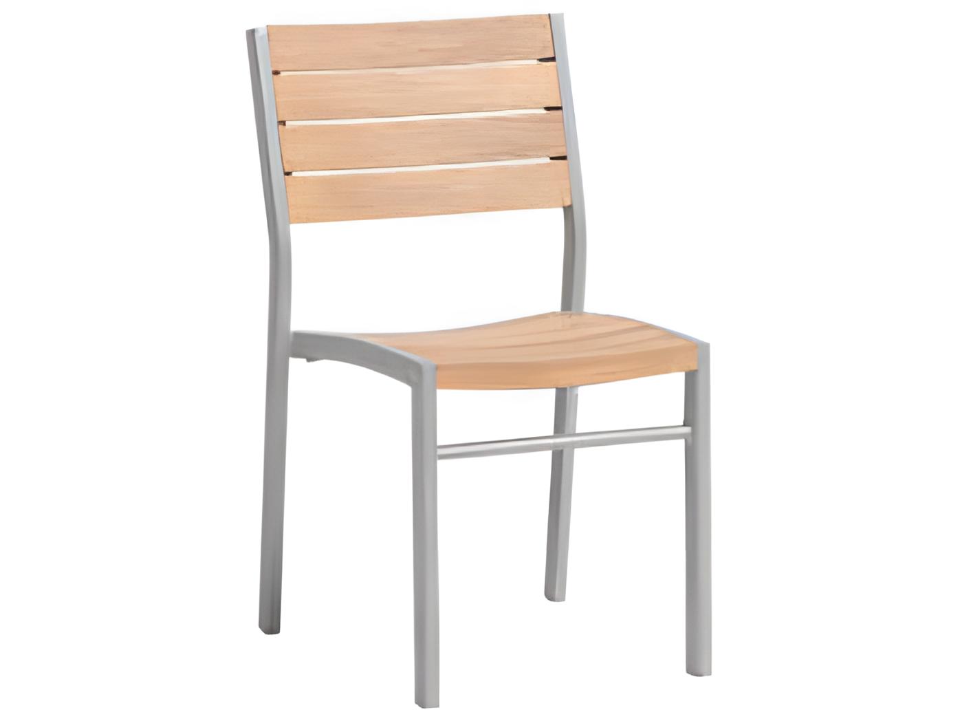 Ratana New Mirage Silver Aluminum Faux Teak Dining Chair