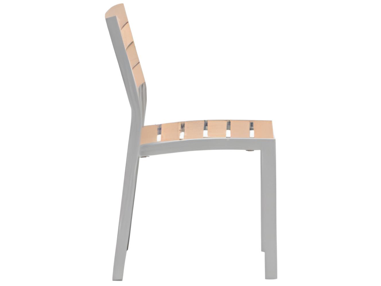 Ratana New Mirage Silver Aluminum Faux Teak Dining Chair