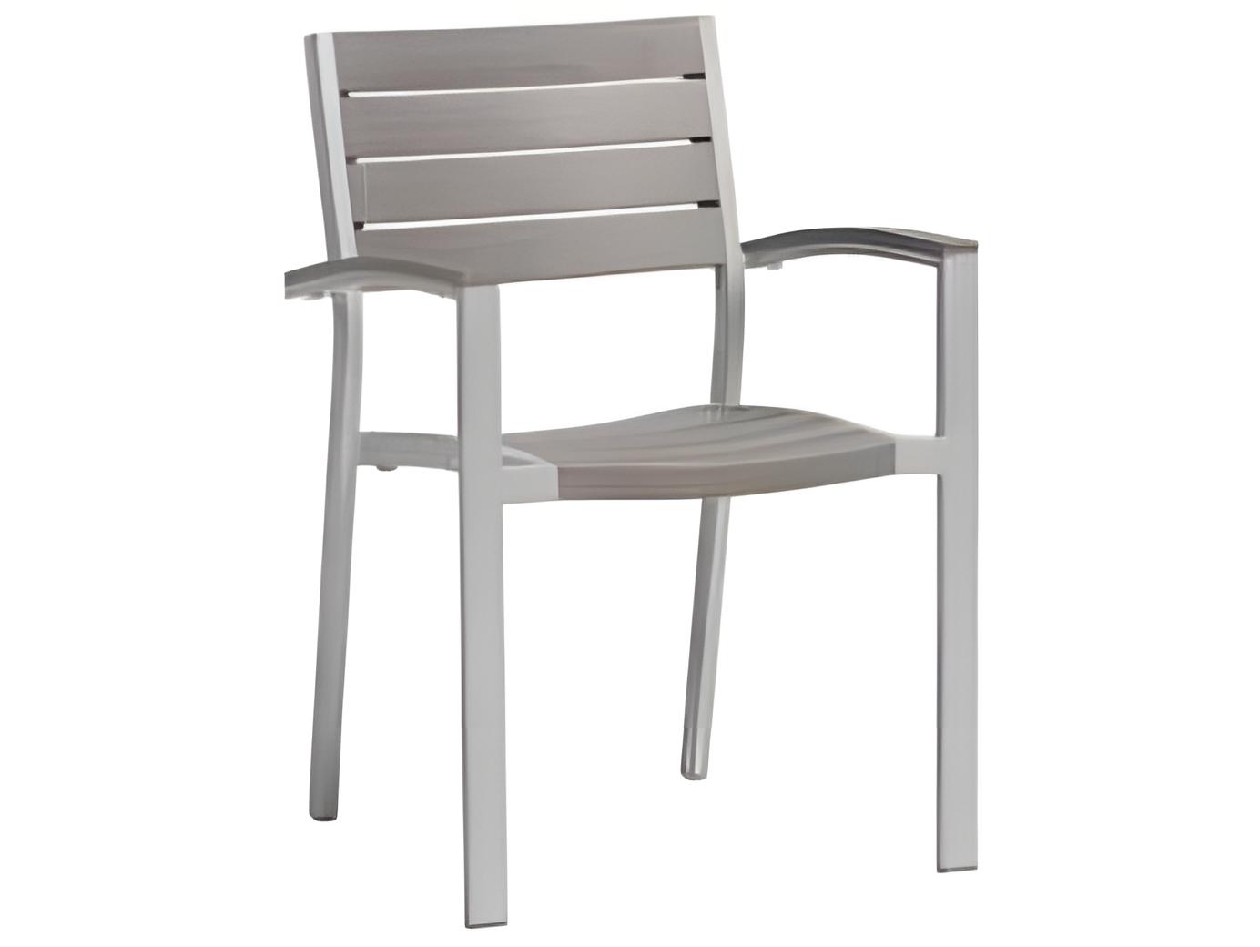 Ratana New Mirage Silver Aluminum Faux Teak Dining Chair
