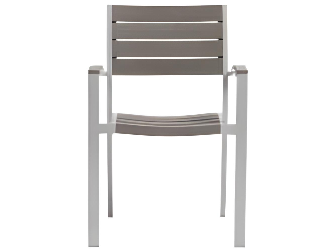 Ratana New Mirage Silver Aluminum Faux Teak Dining Chair