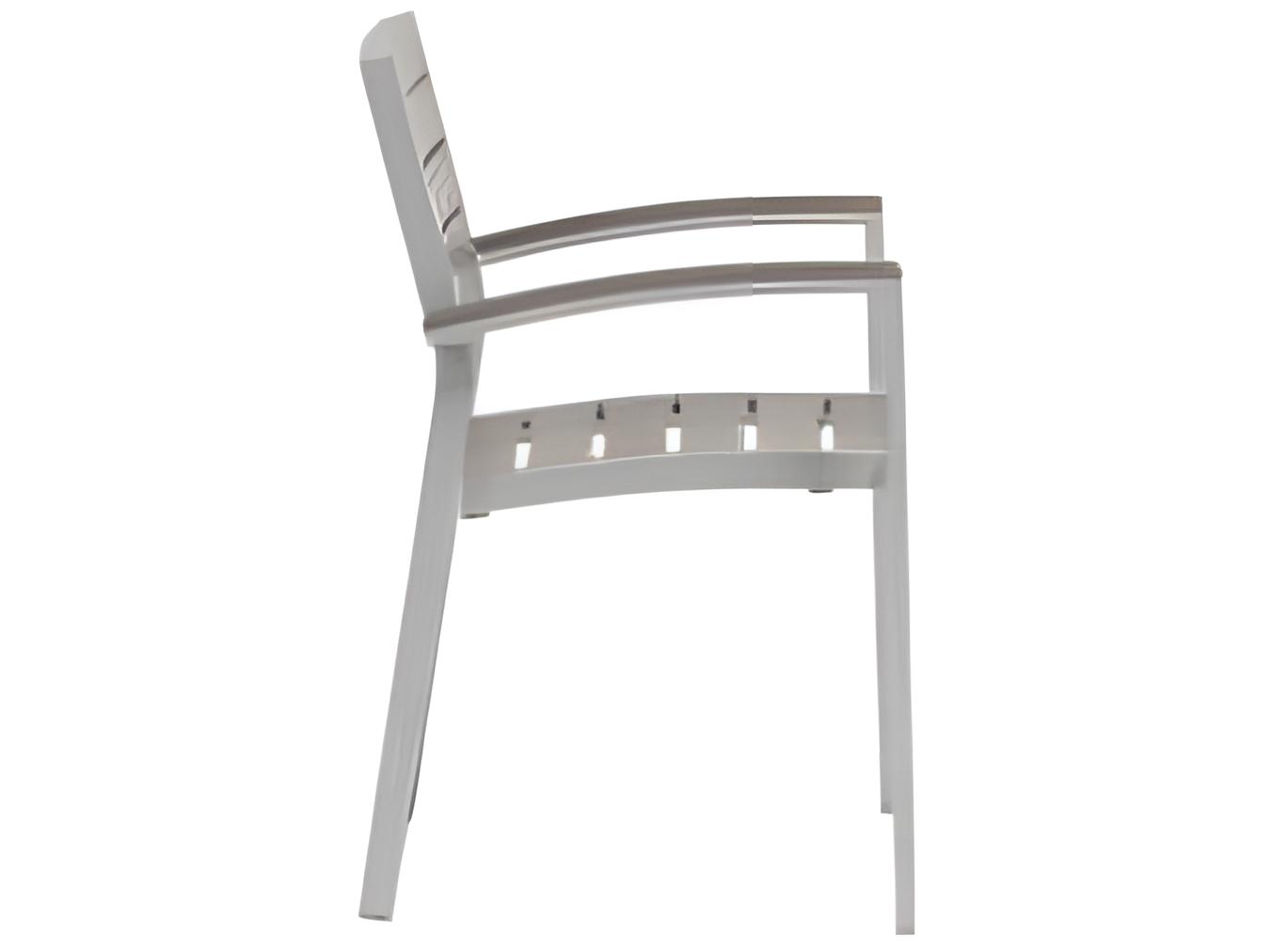 Ratana New Mirage Silver Aluminum Faux Teak Dining Chair
