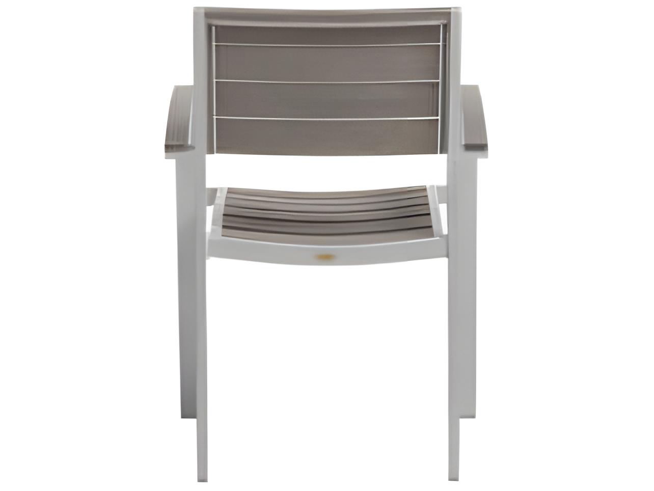 Ratana New Mirage Silver Aluminum Faux Teak Dining Chair