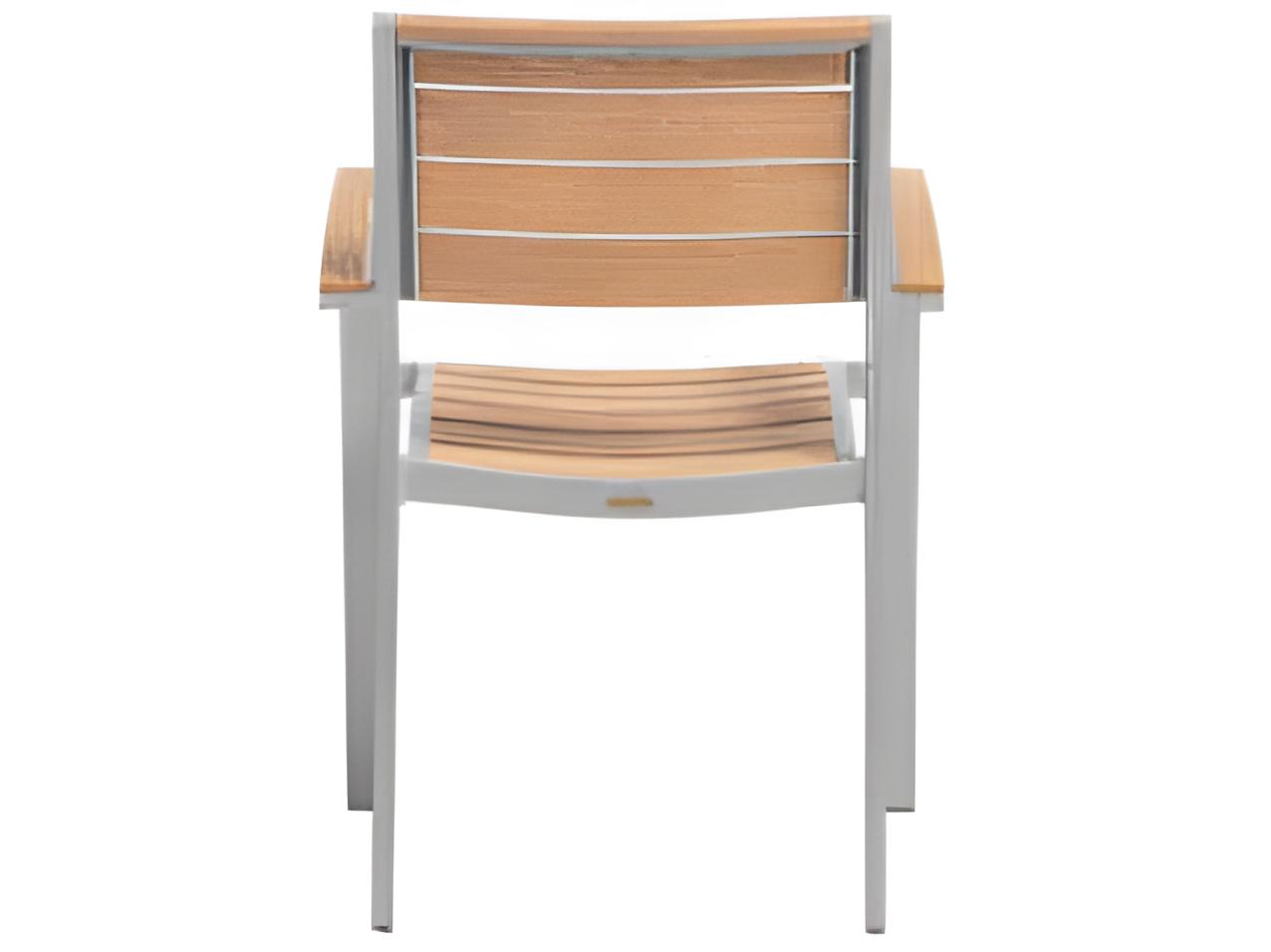 Ratana New Mirage Silver Aluminum Faux Teak Dining Chair