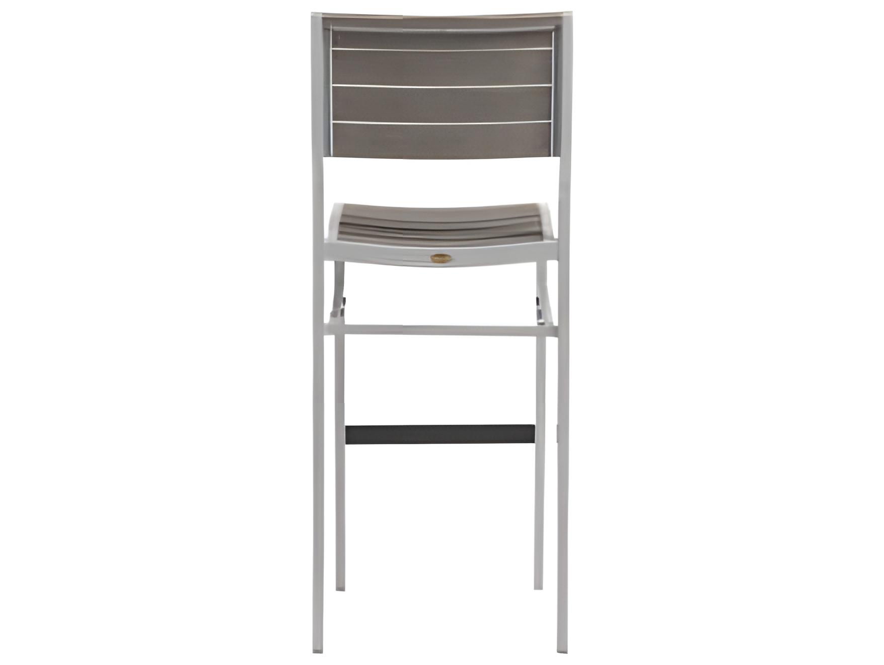 Ratana New Mirage Silver Aluminum Faux Teak Bar Stool