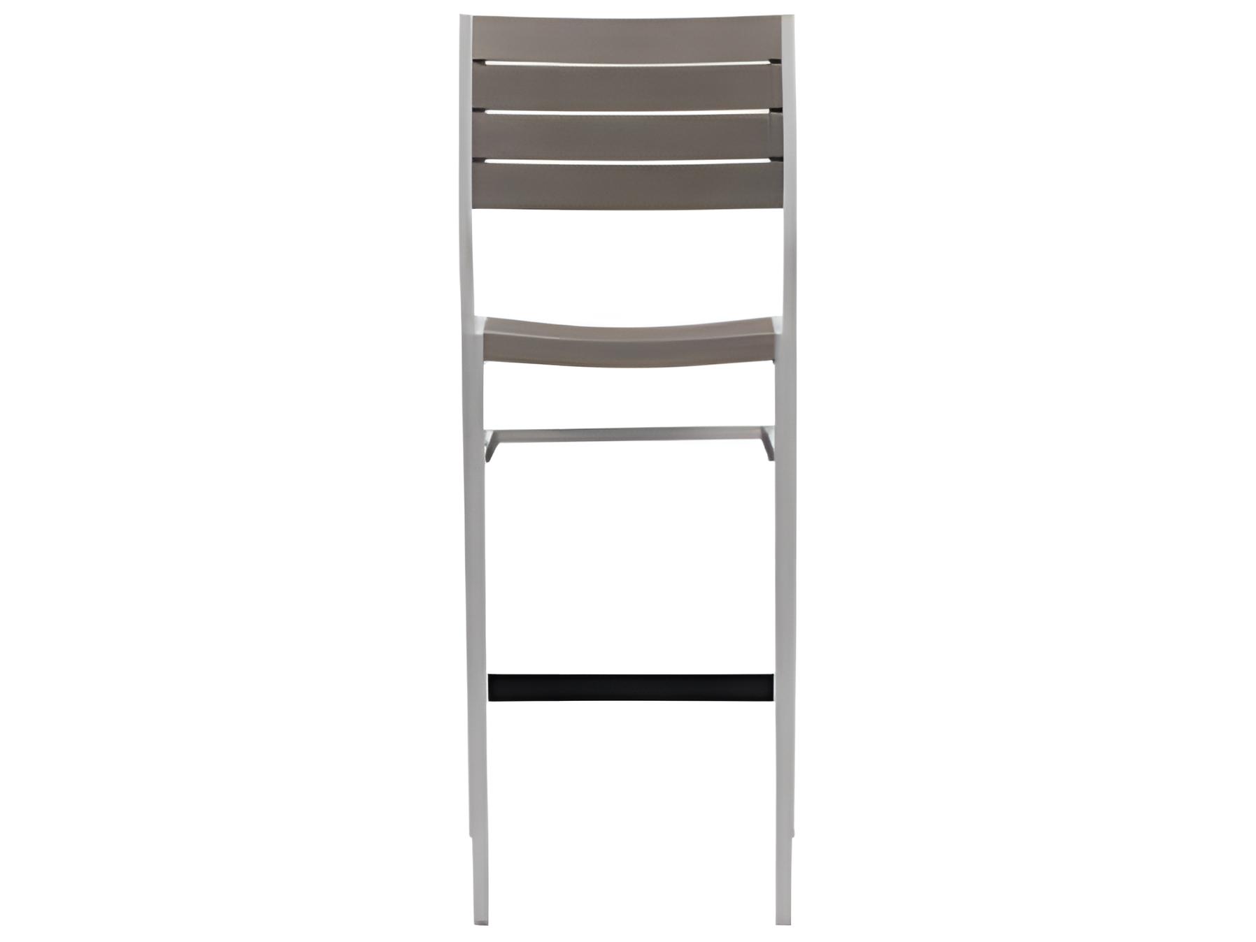 Ratana New Mirage Silver Aluminum Faux Teak Bar Stool