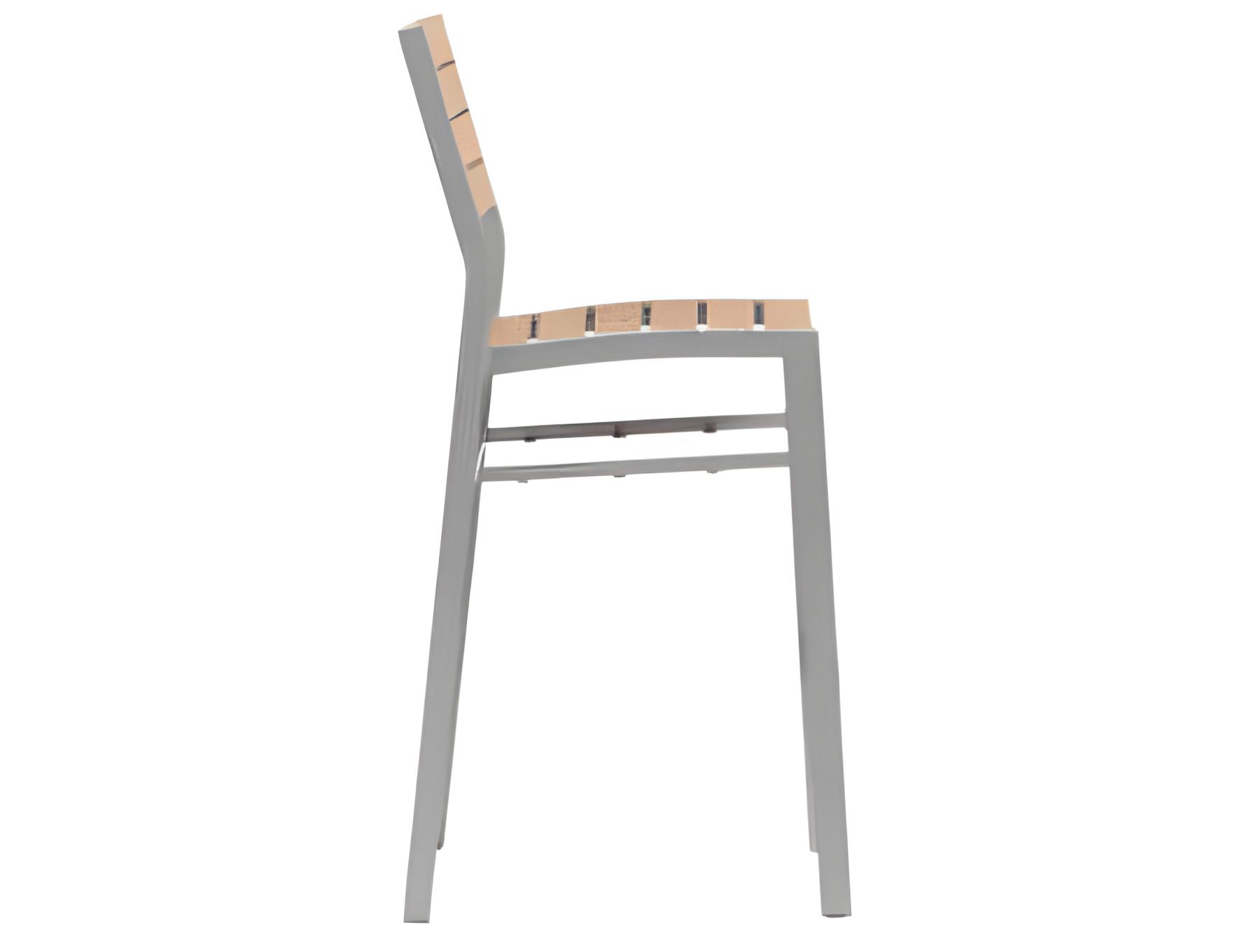 Ratana New Mirage Silver Aluminum Faux Teak Bar Stool