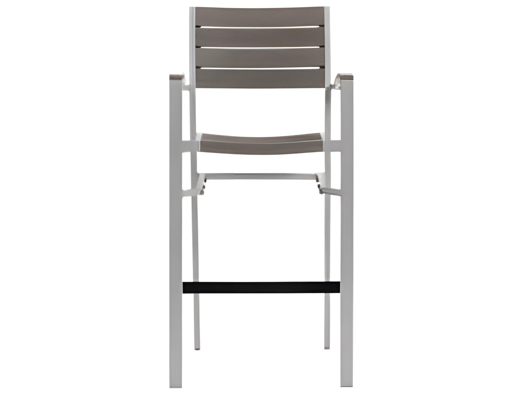 Ratana New Mirage Silver Aluminum Faux Teak Bar Stool
