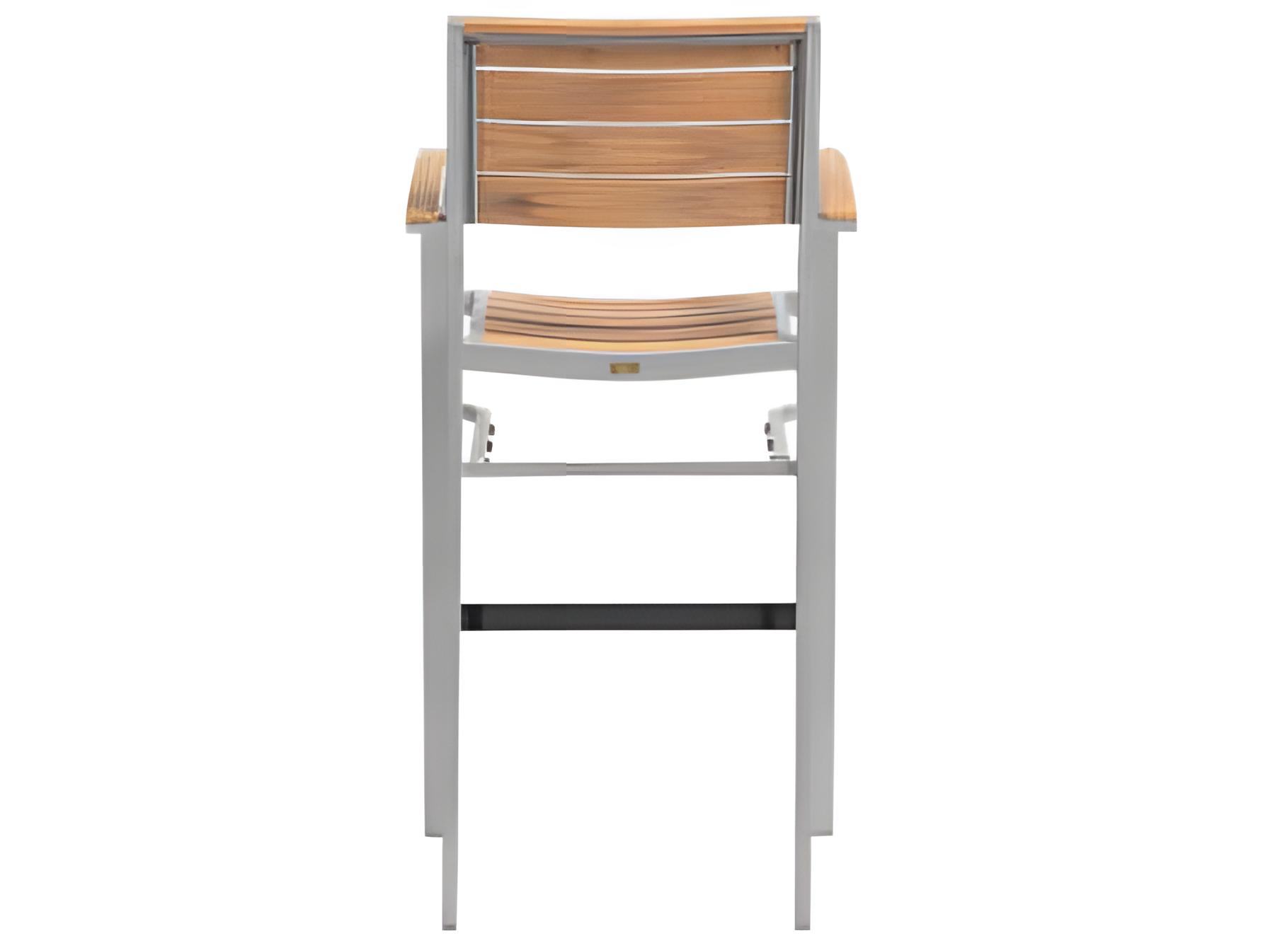 Ratana New Mirage Silver Aluminum Faux Teak Bar Stool