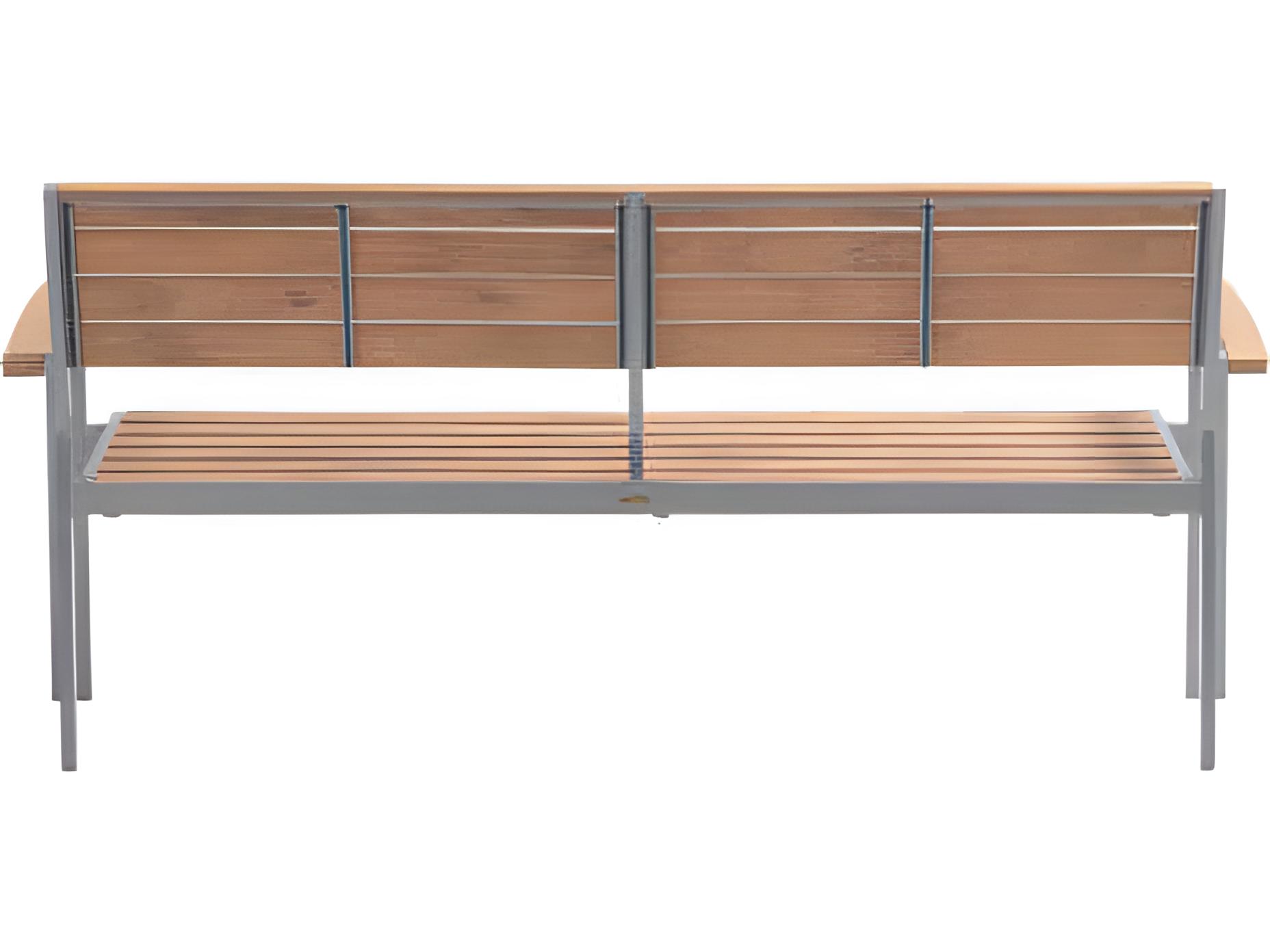 Ratana New Mirage Silver Aluminum Faux Teak Bench