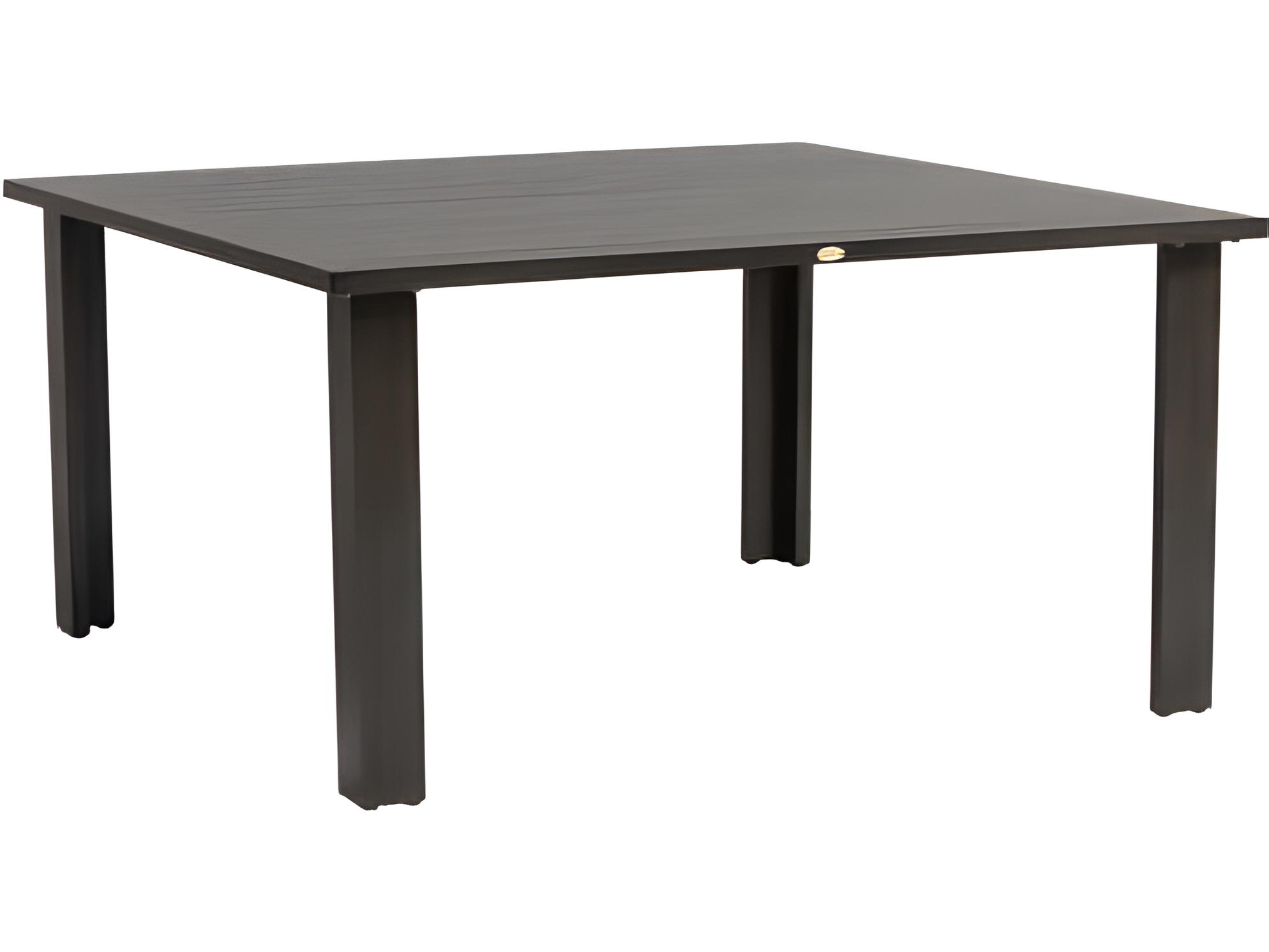 Ratana Limo Silver Ash Grey Aluminum Square Umbrella Hole Dining Table