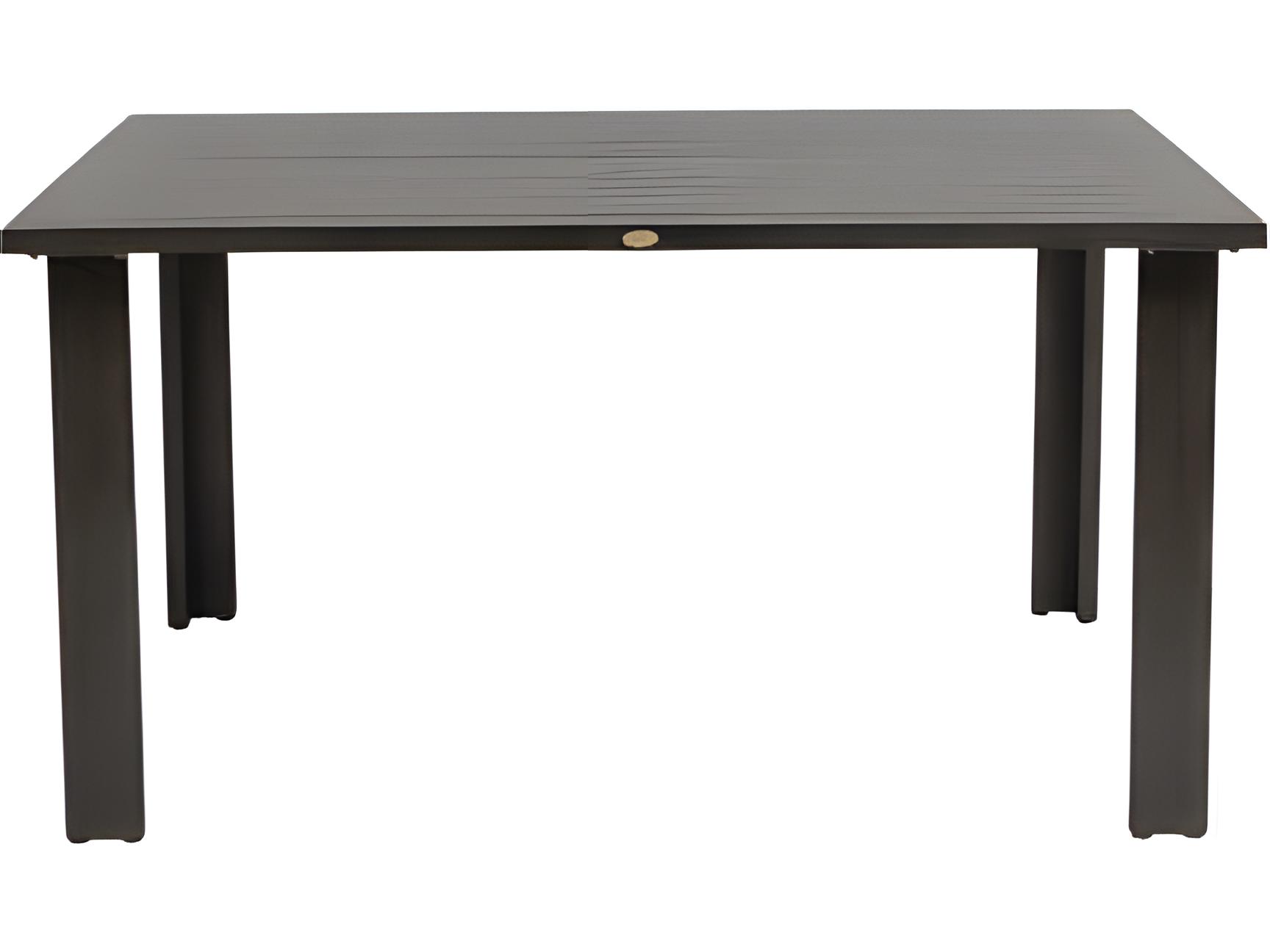 Ratana Limo Silver Ash Grey Aluminum Square Umbrella Hole Dining Table