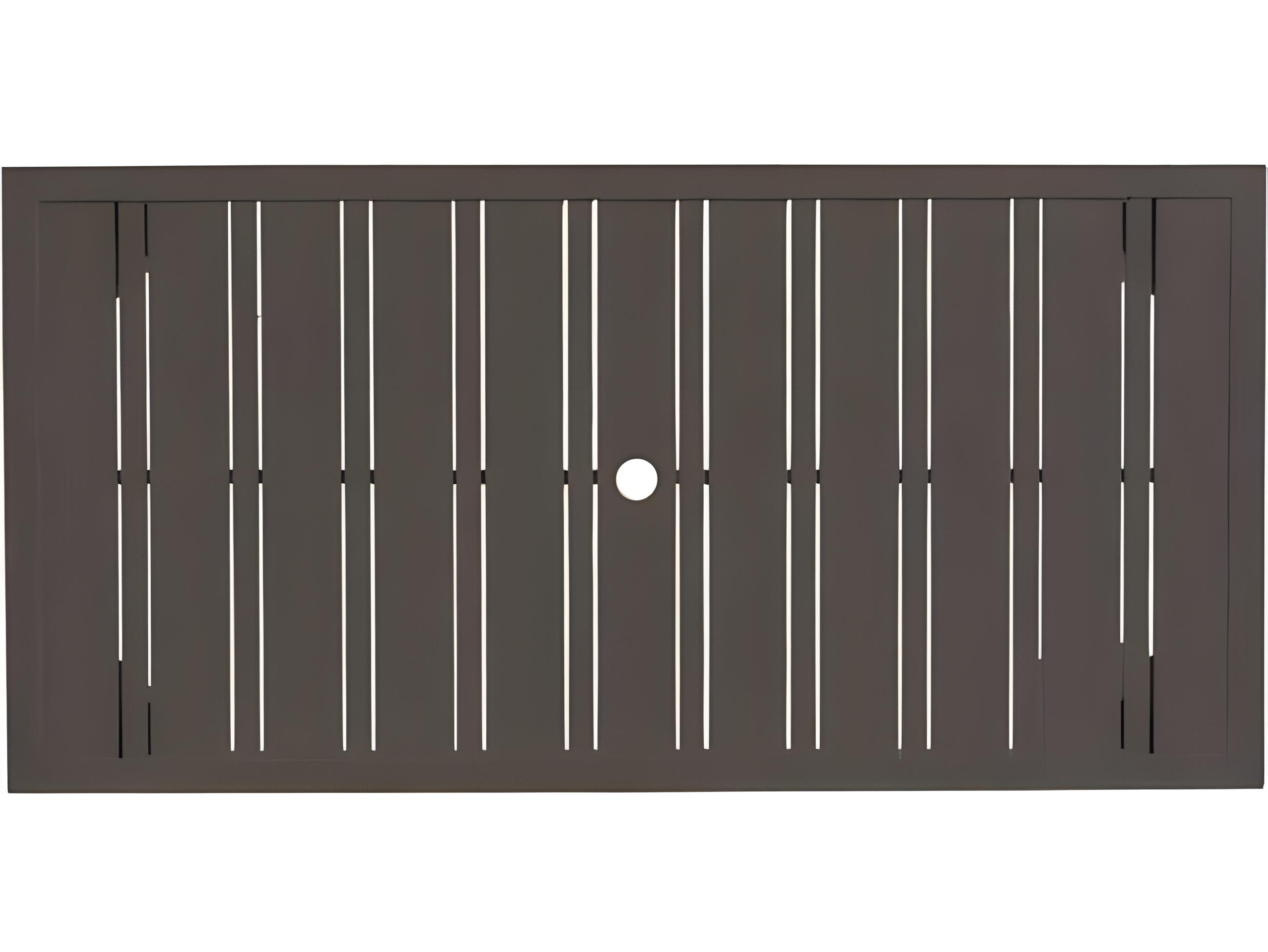 Ratana Limo Silver Ash Grey Aluminum Rectangular Umbrella Hole Bar Table