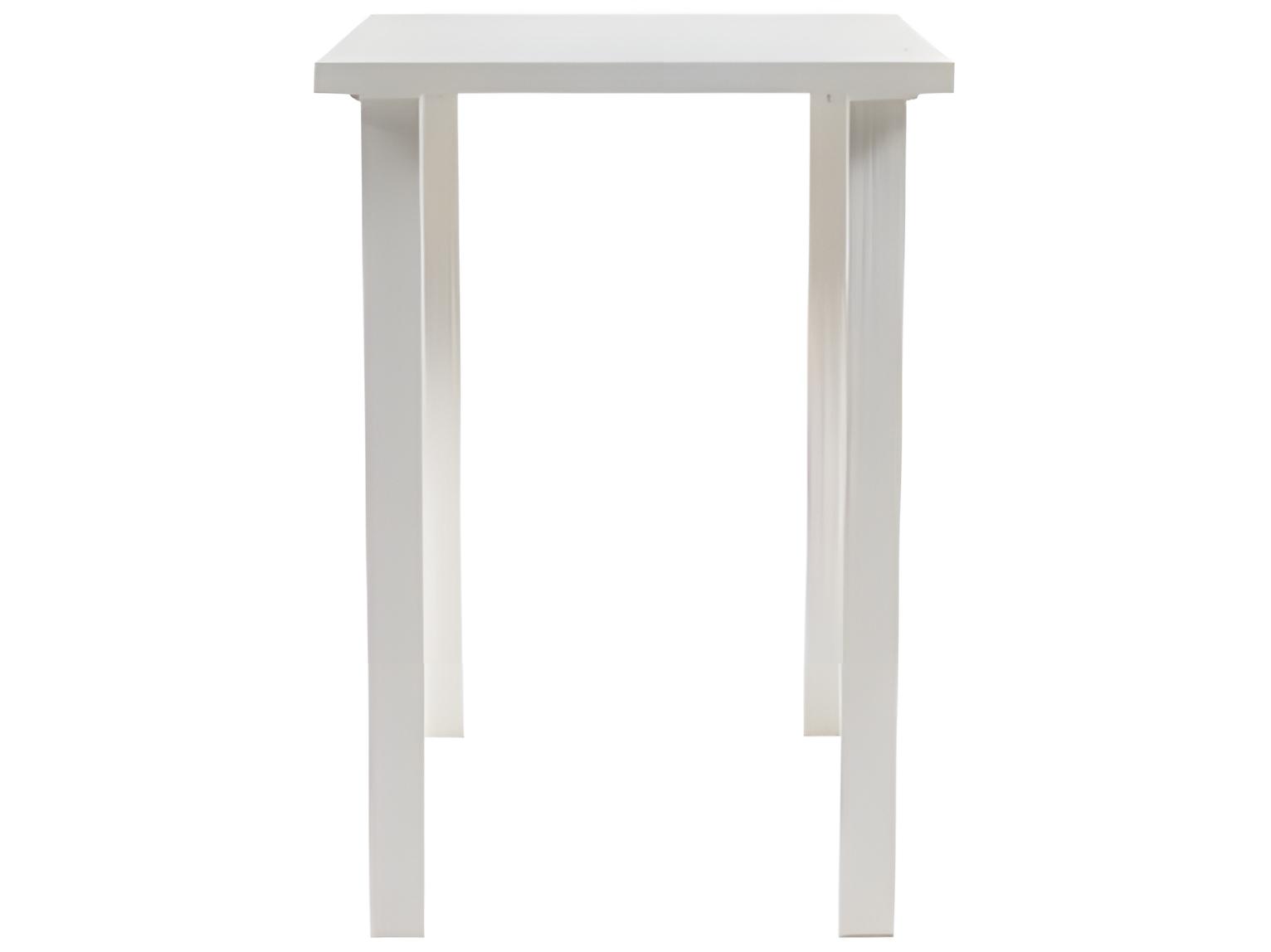 Ratana Limo Silver Talc White Aluminum Rectangular Umbrella Hole Bar Table