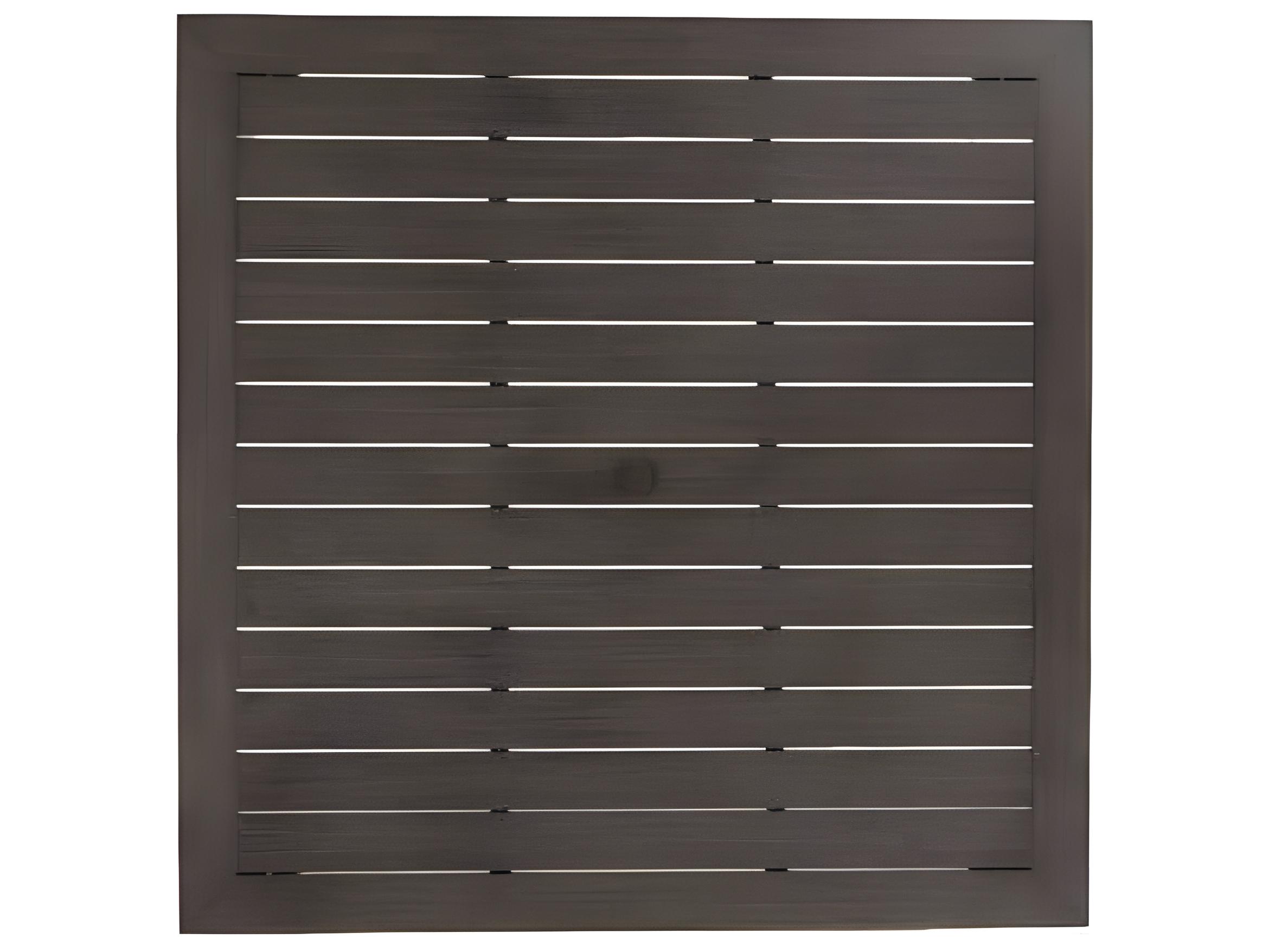 Ratana Limo Silver Ash Grey Aluminum Square Umbrella Hole Dining Table