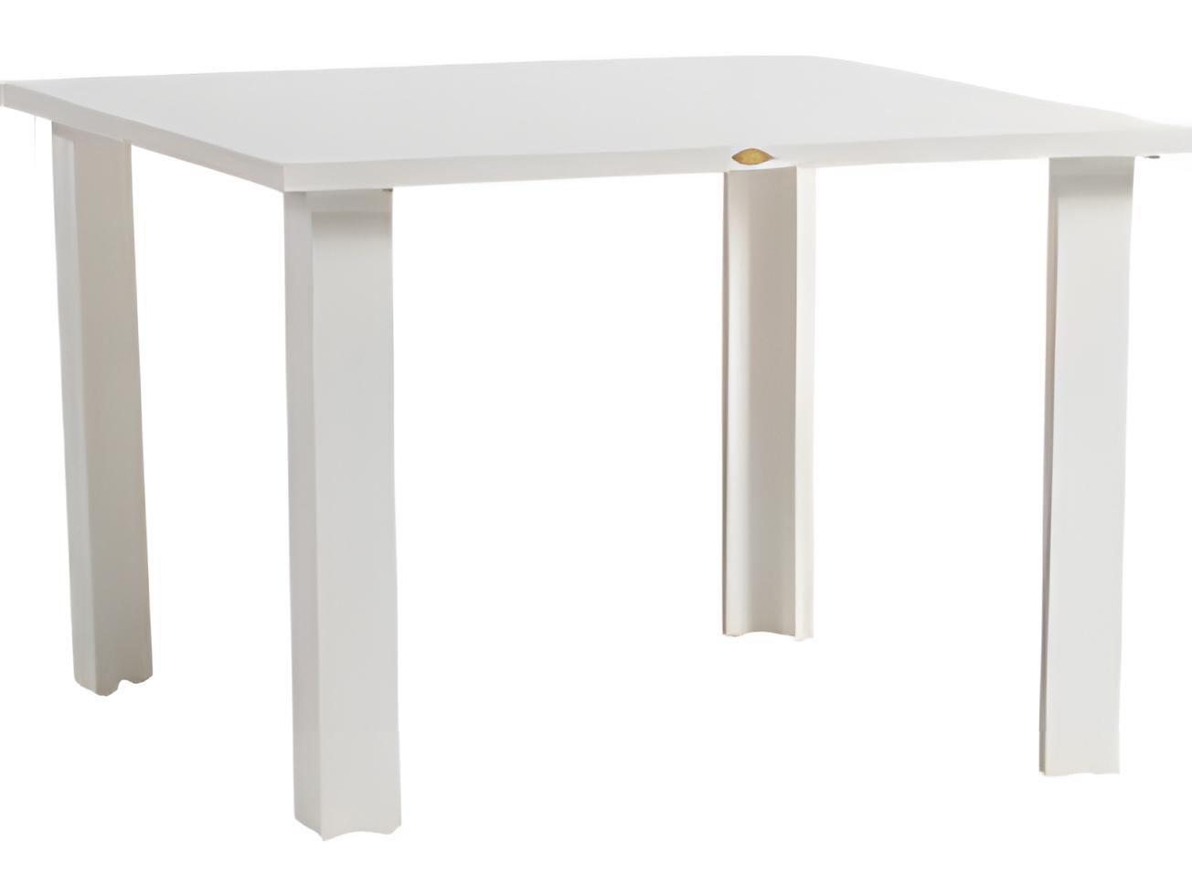 Ratana Limo Silver Talc White Aluminum Square Umbrella Hole Dining Table