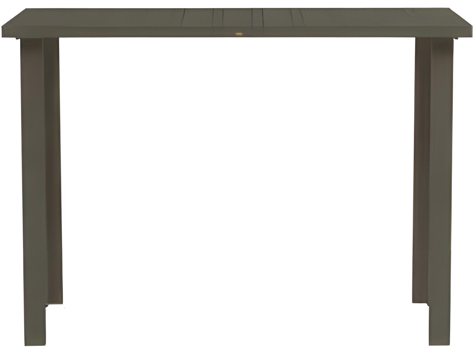 Ratana Limo Silver Ash Grey Aluminum Rectangular Umbrella Hole Counter Table