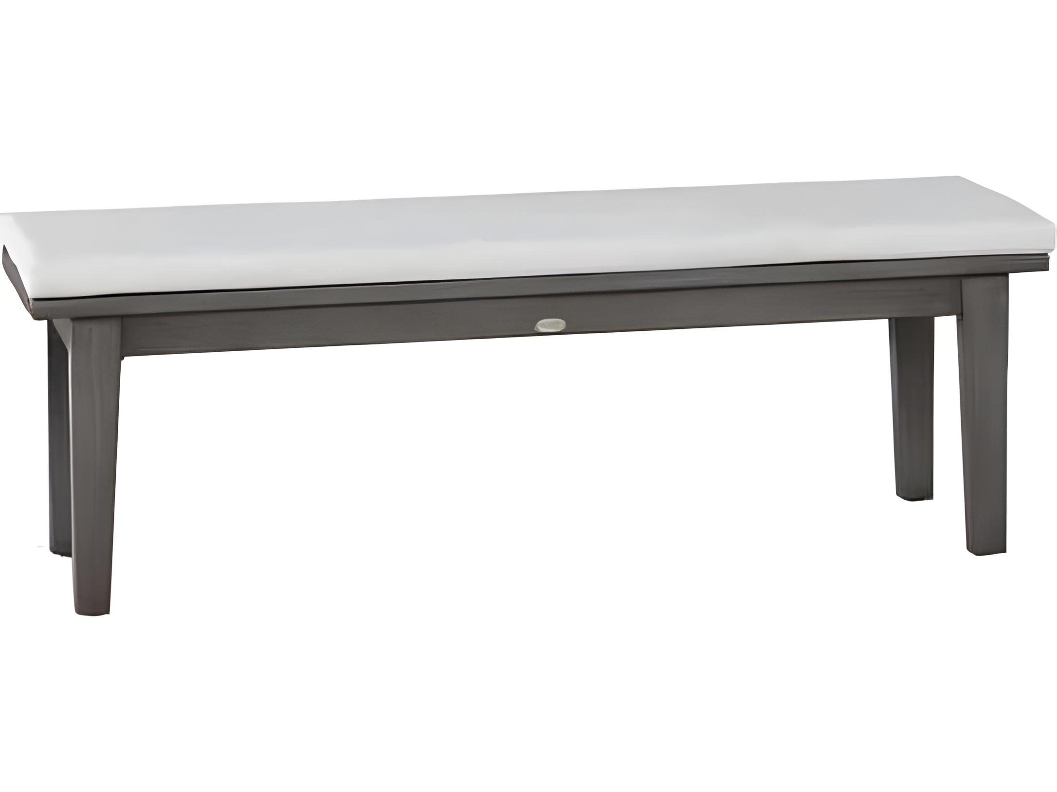 Ratana Limo Silver Ash Grey Aluminum Cushion Bench