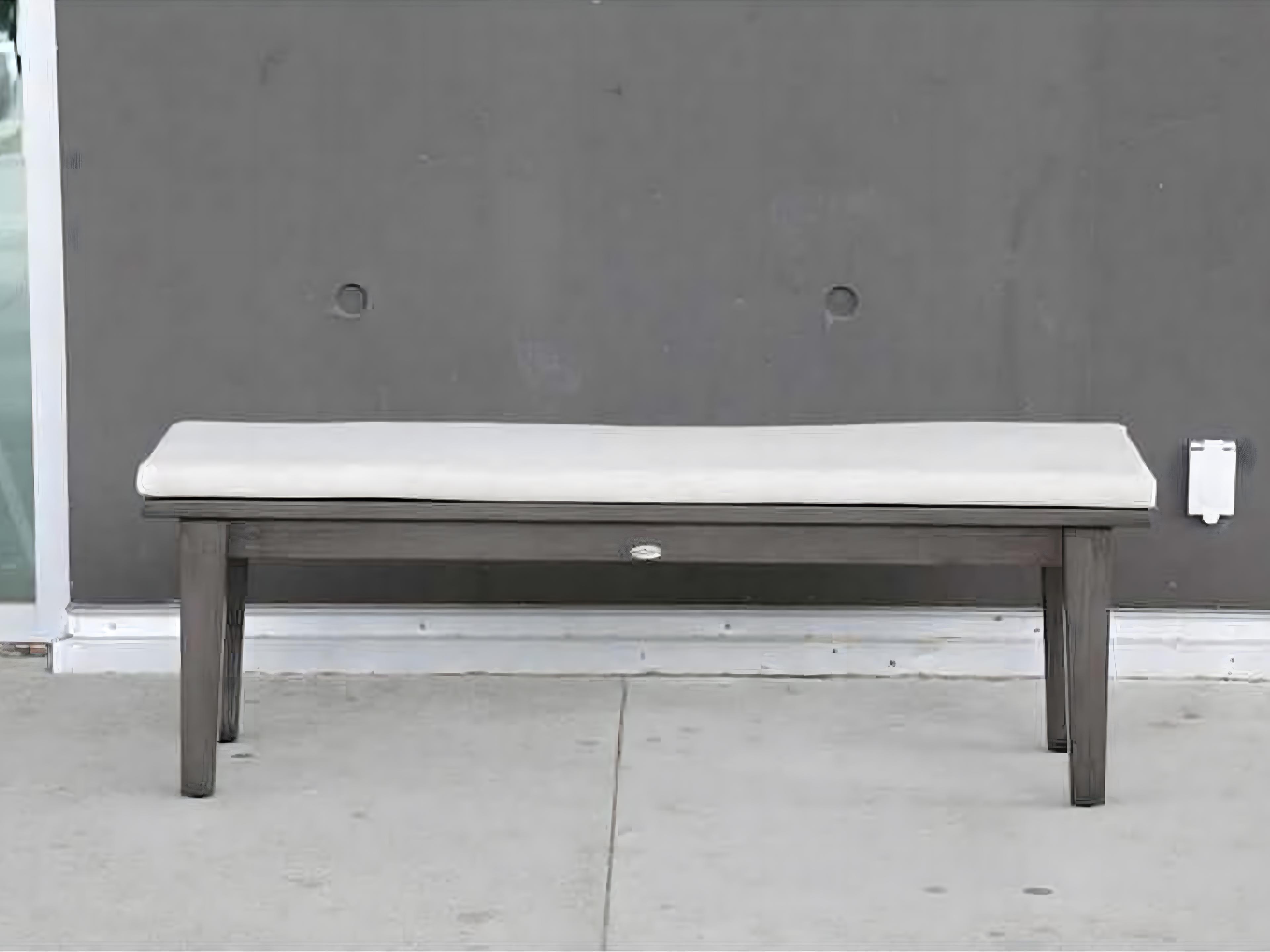 Ratana Limo Silver Ash Grey Aluminum Cushion Bench