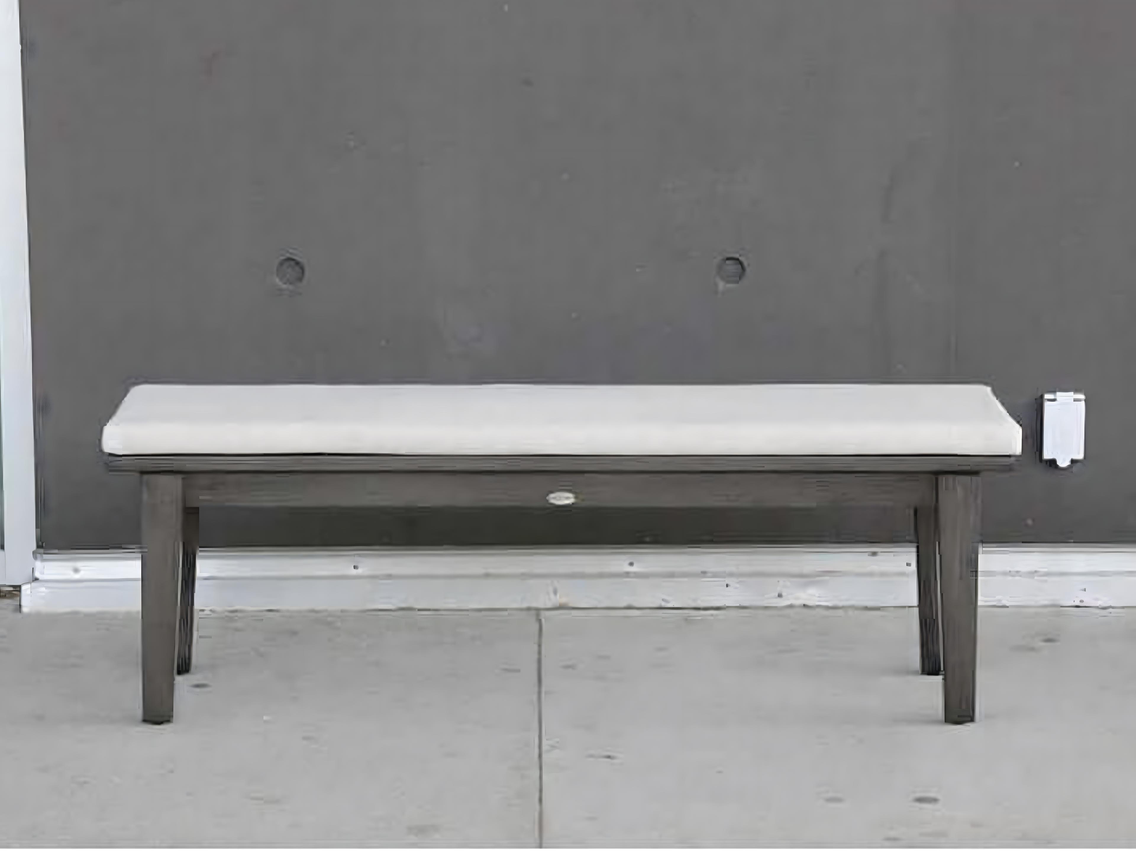 Ratana Limo Silver Ash Grey Aluminum Cushion Bench