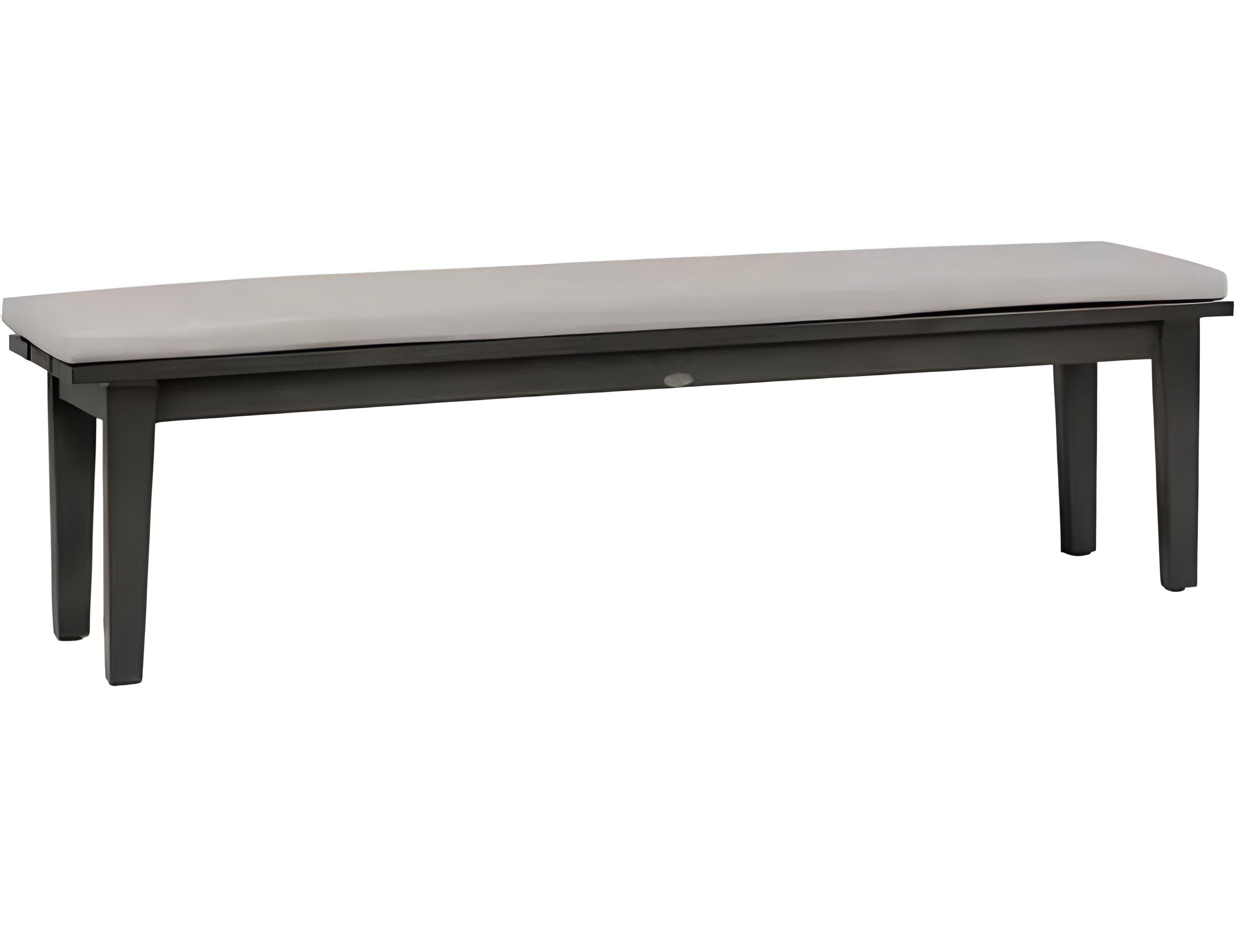 Ratana Limo Silver Ash Grey Aluminum Cushion Bench