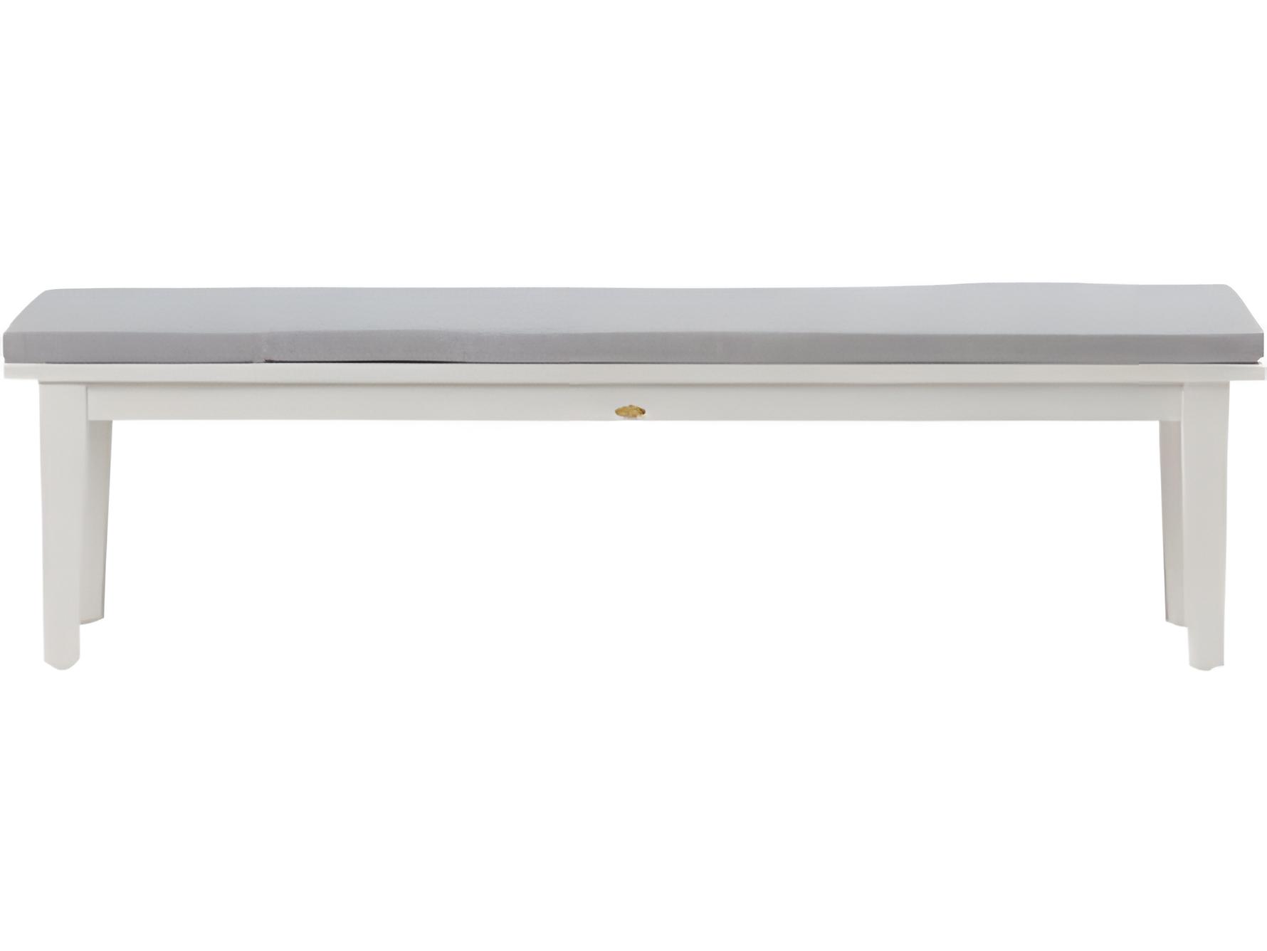 Ratana Limo Silver Talc White Aluminum Cushion Bench