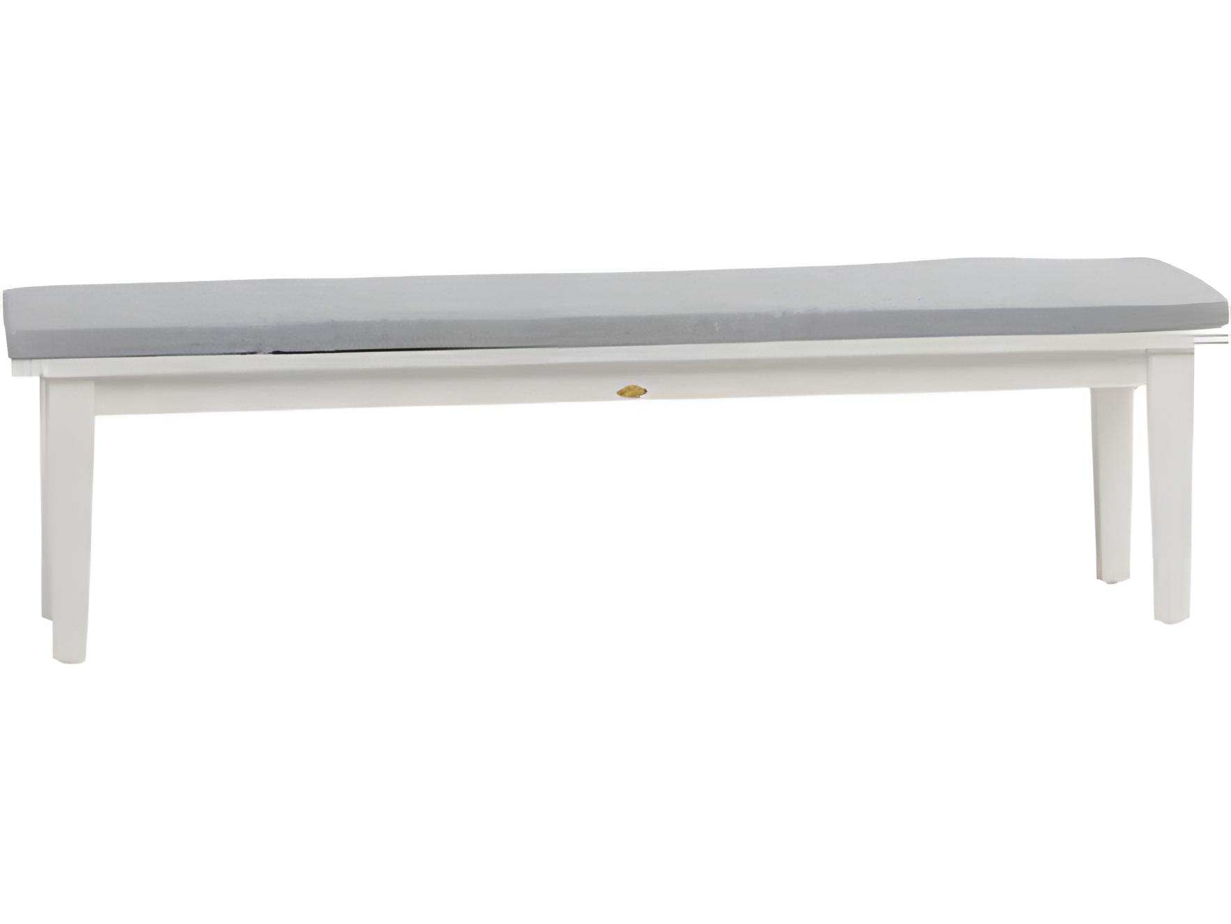 Ratana Limo Silver Talc White Aluminum Cushion Bench