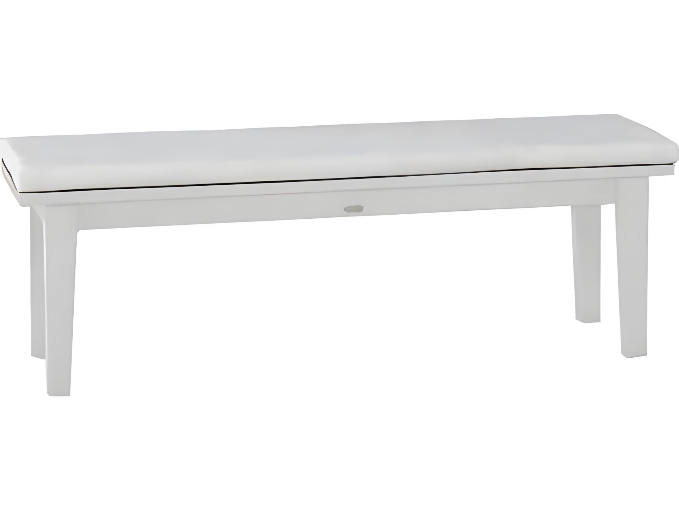 Ratana Limo Silver Talc White Aluminum Cushion Bench