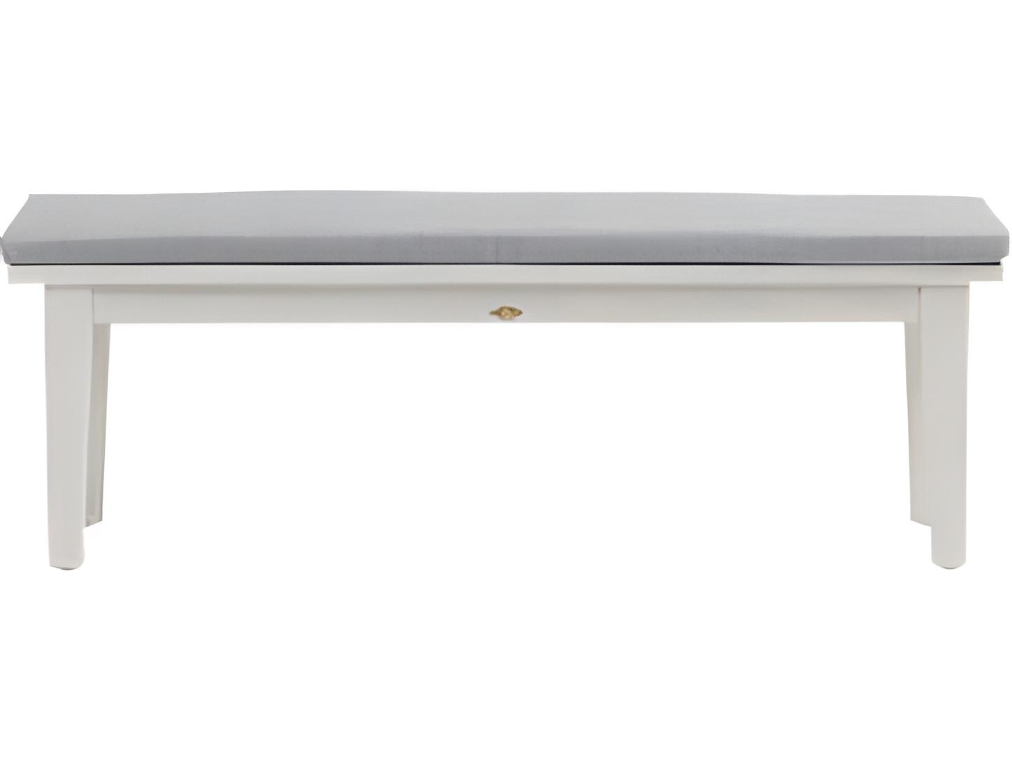 Ratana Limo Silver Talc White Aluminum Cushion Bench