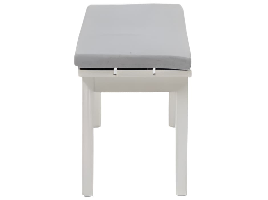 Ratana Limo Silver Talc White Aluminum Cushion Bench