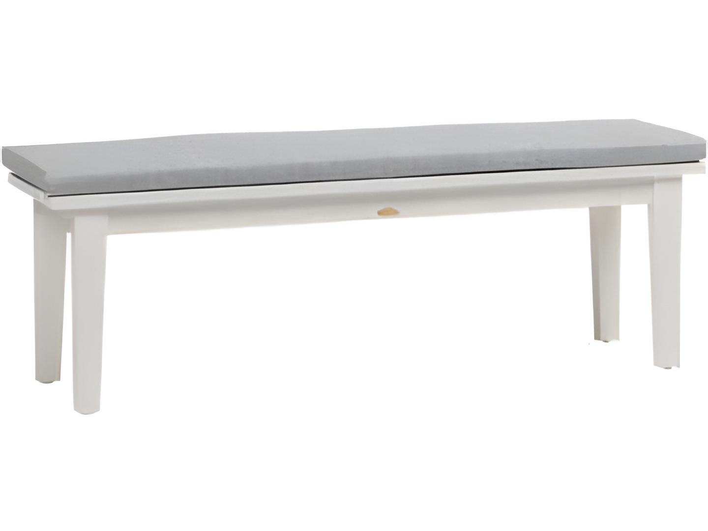 Ratana Limo Silver Talc White Aluminum Cushion Bench