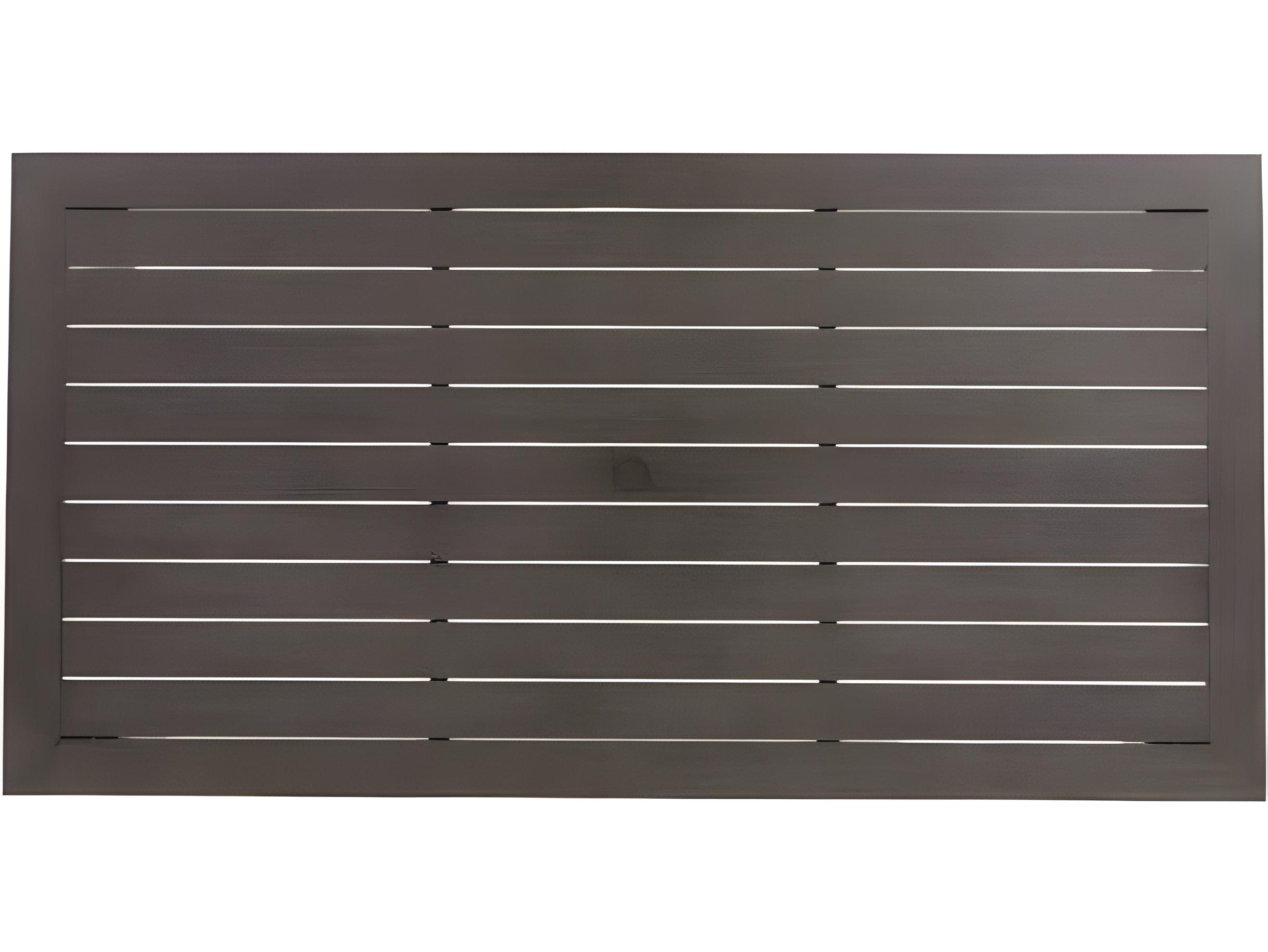 Ratana Limo Silver Ash Grey Aluminum Rectangular Umbrella Hole Dining Table