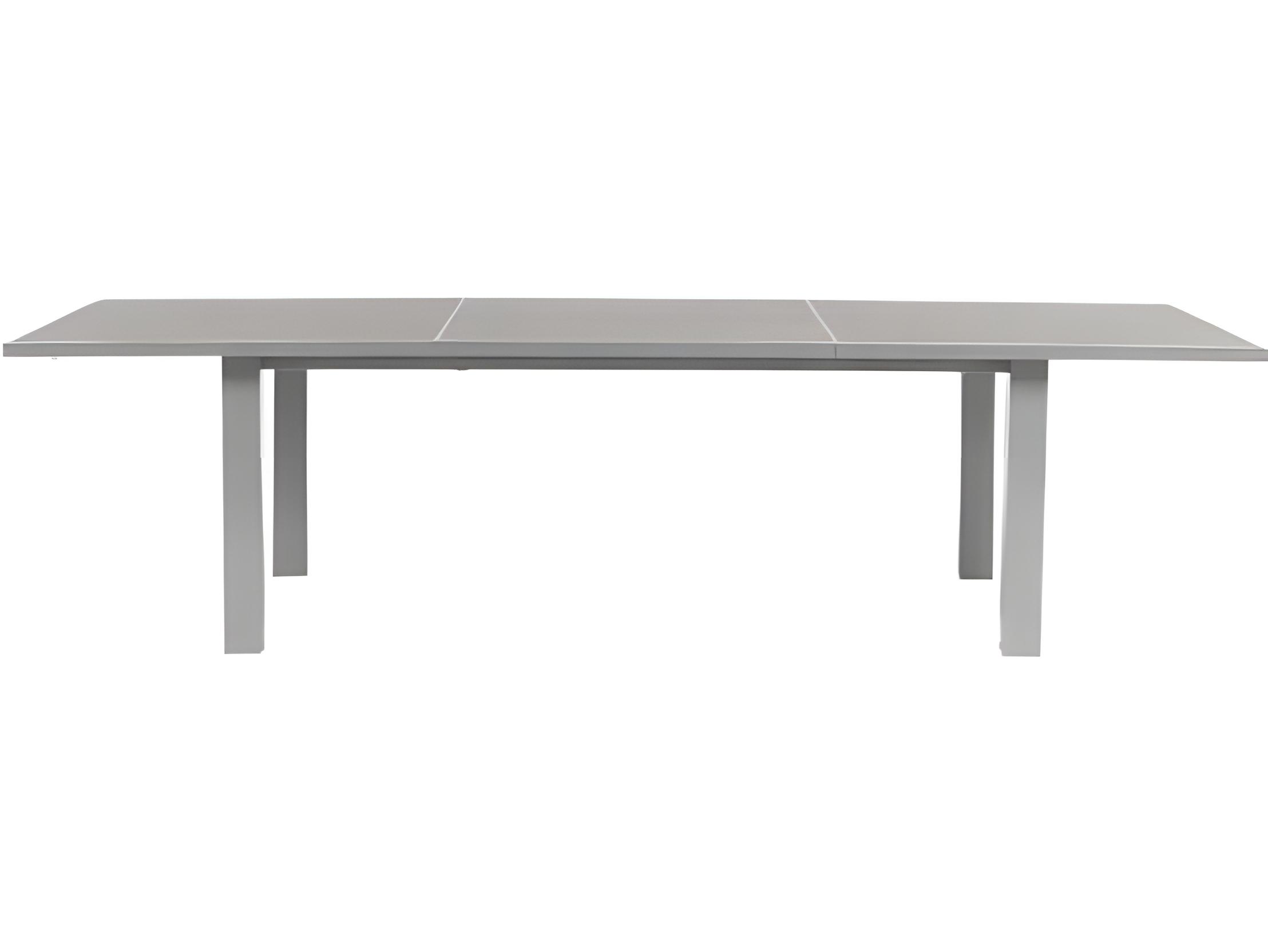 Ratana Mezo Silver Grey Aluminum Rectangular Dining Table
