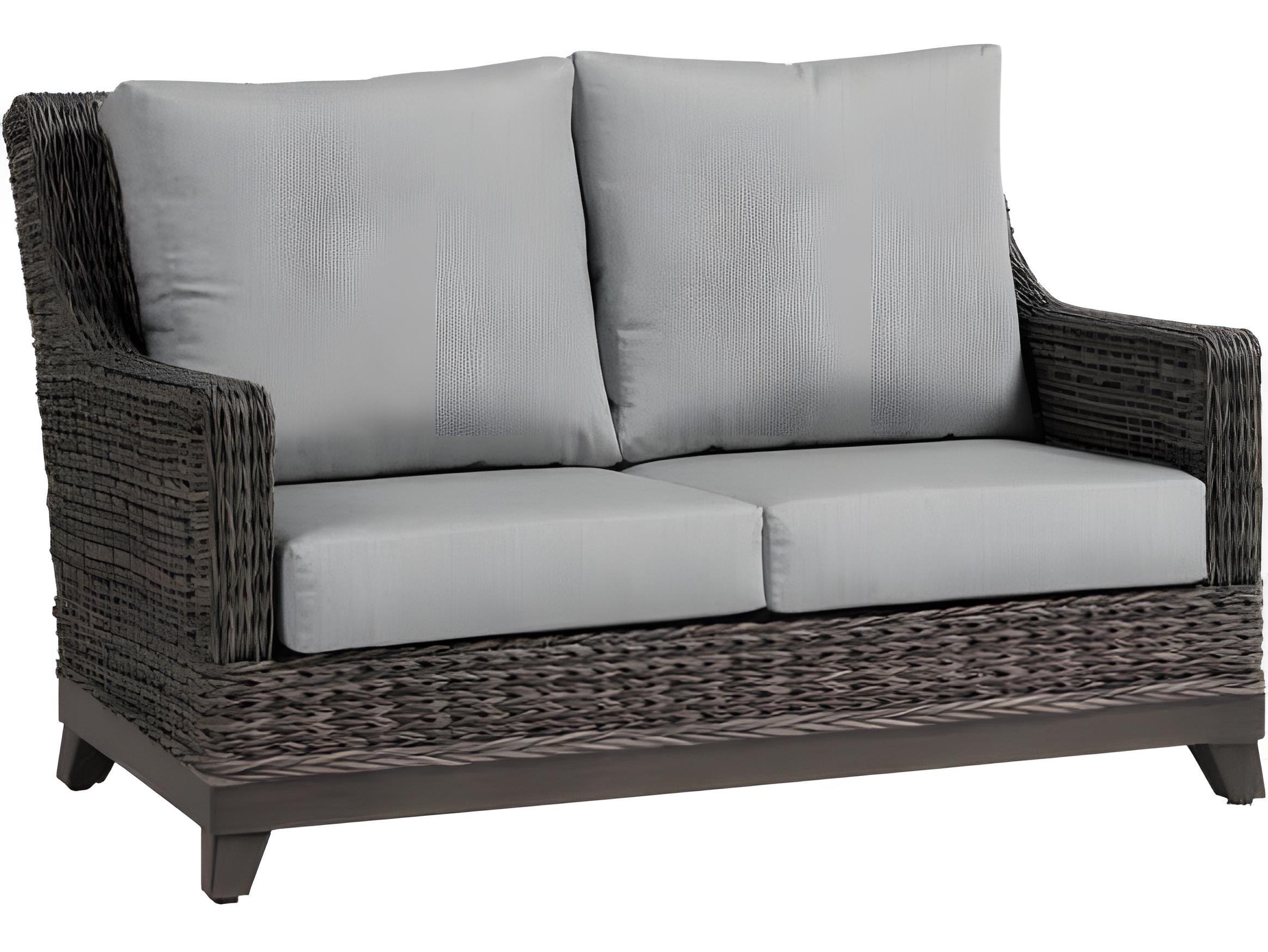 Ratana Boston Silver Ash Grey Aluminum Cushion Loveseat