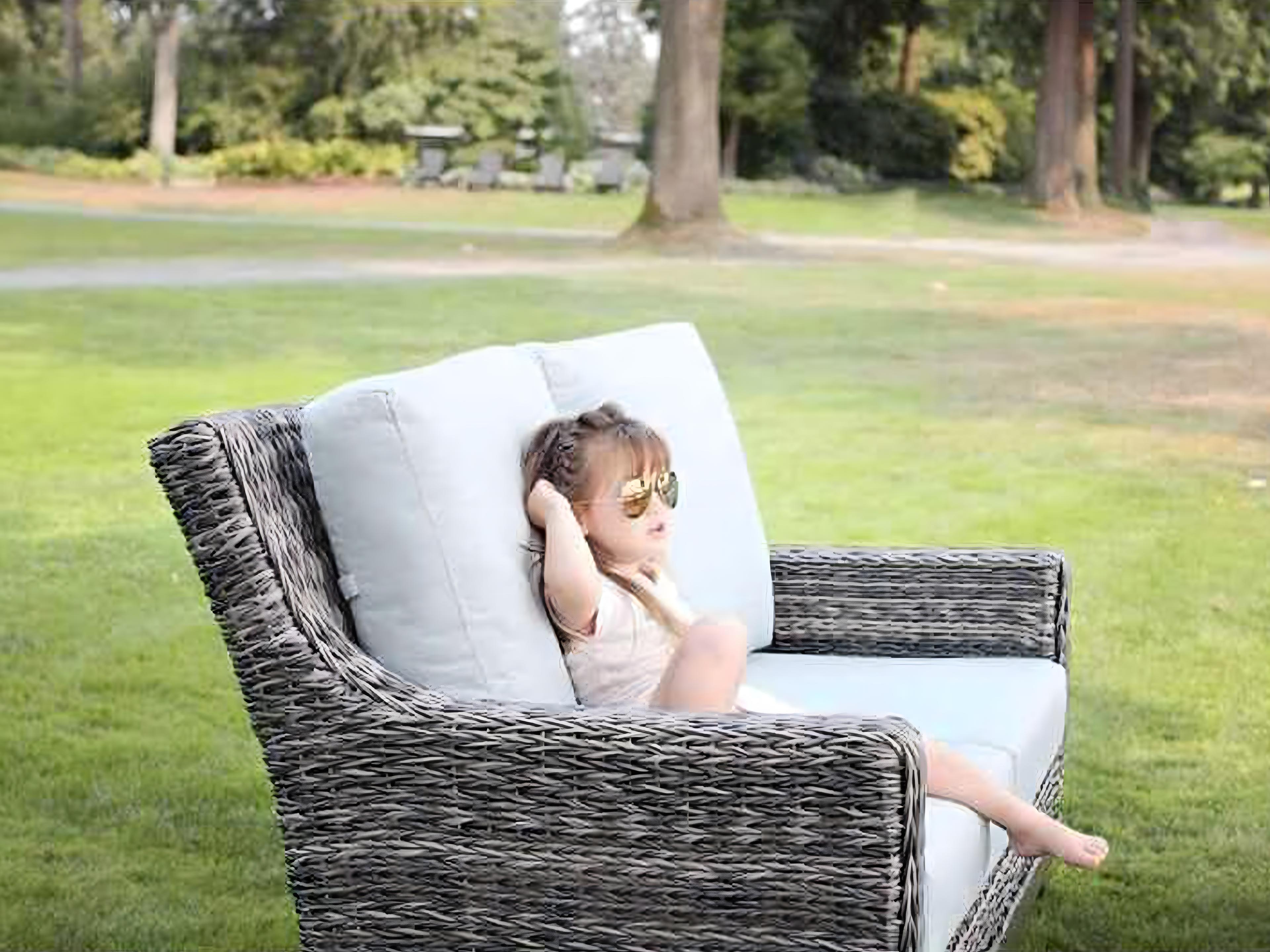 Ratana Boston Silver Ash Grey Aluminum Cushion Loveseat