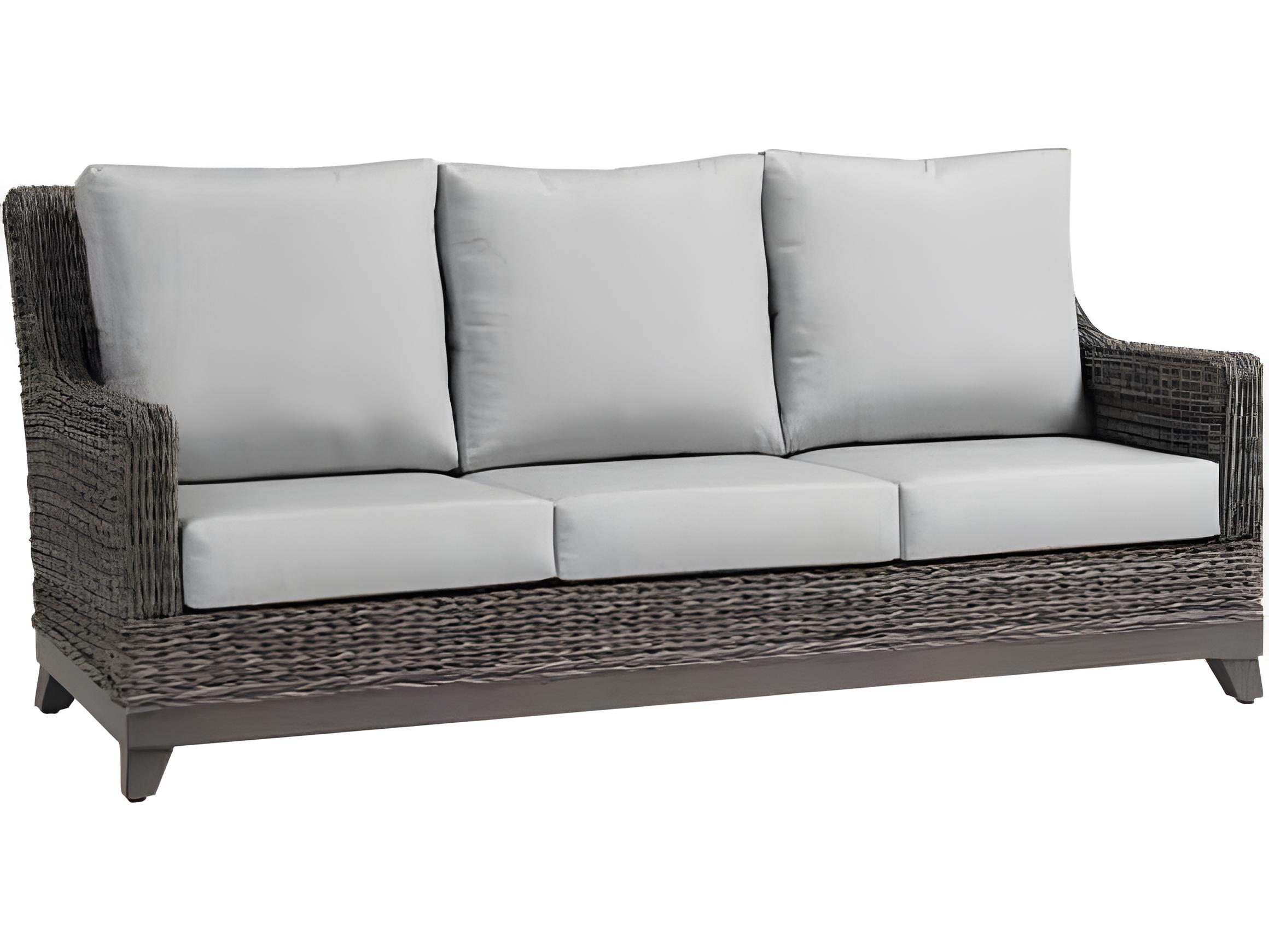 Ratana Boston Silver Ash Grey Aluminum Cushion Sofa