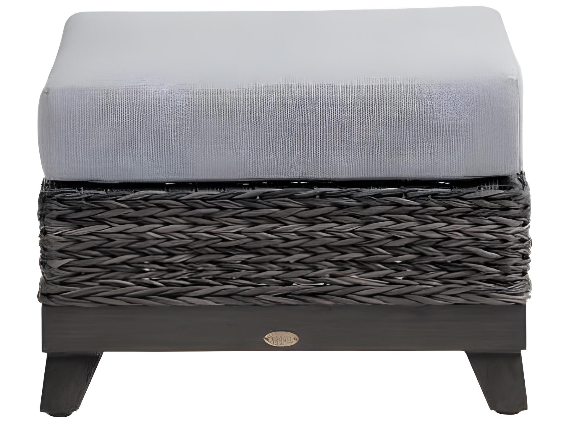 Ratana Boston Silver Ash Grey Aluminum Cushion Ottoman