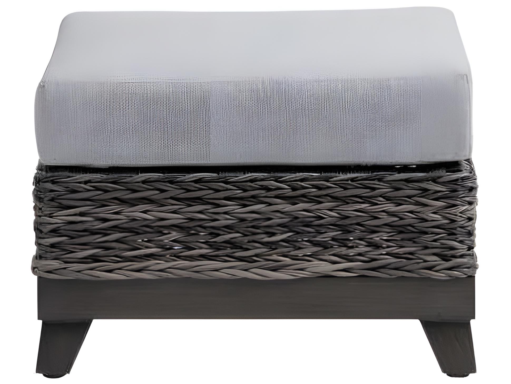 Ratana Boston Silver Ash Grey Aluminum Cushion Ottoman