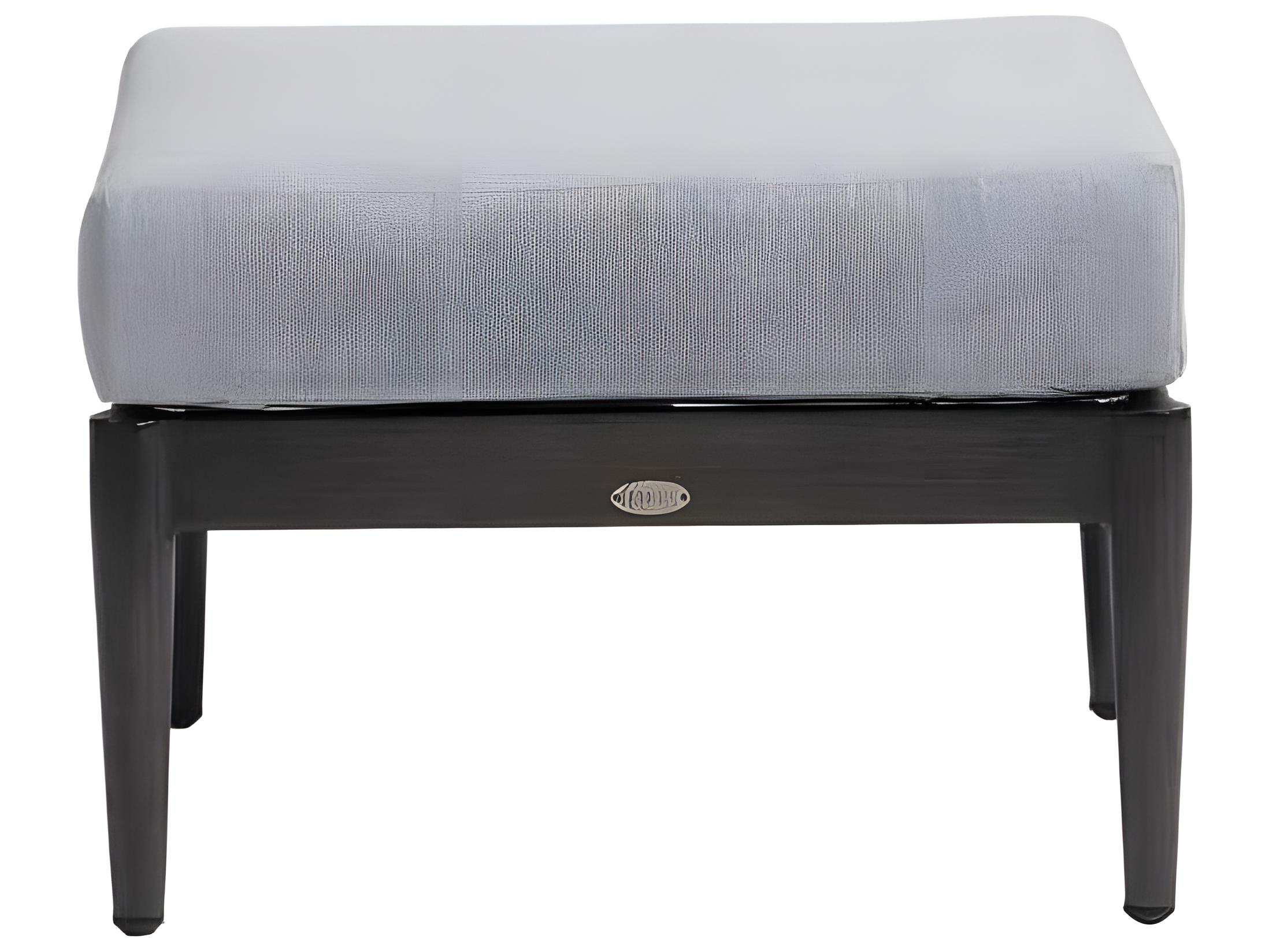Ratana Bolano Silver Ash Grey Aluminum Cushion Ottoman