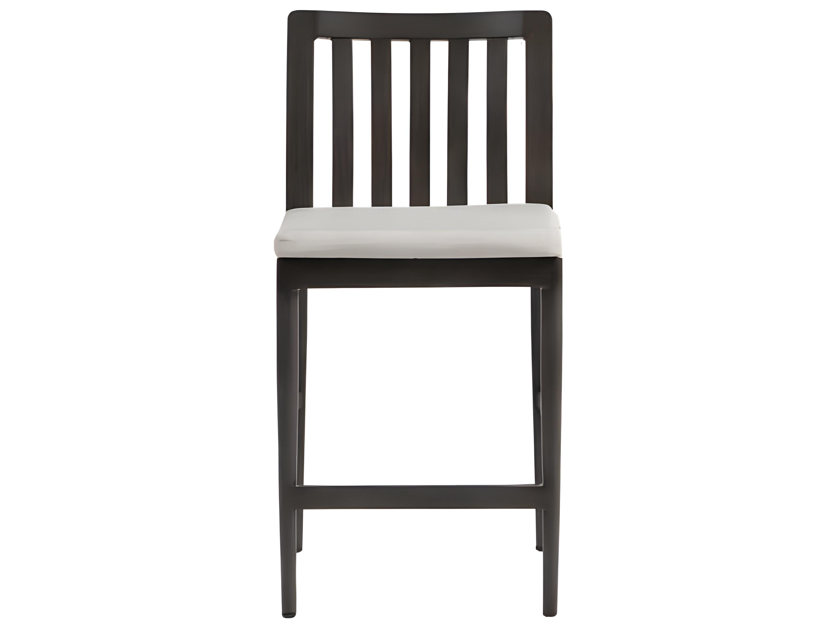 Ratana Bolano Silver Ash Grey Aluminum Cushion Counter Stool