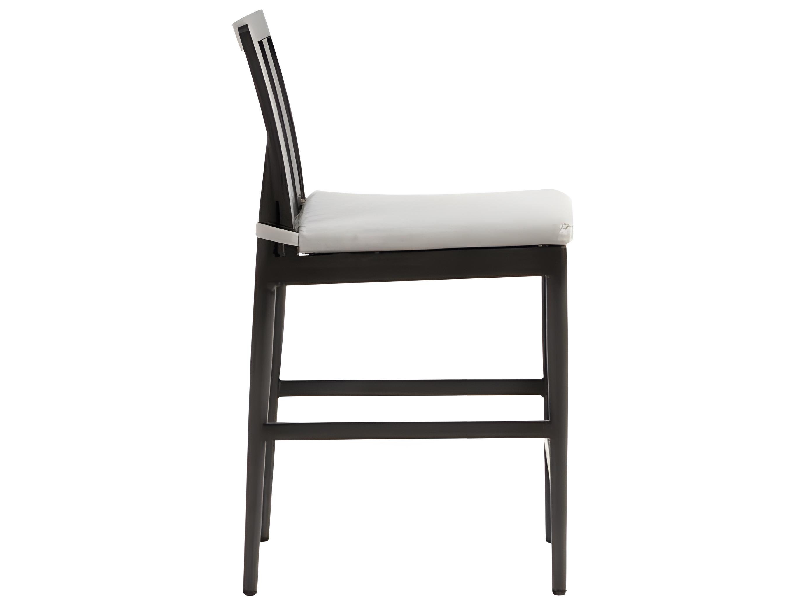 Ratana Bolano Silver Ash Grey Aluminum Cushion Counter Stool