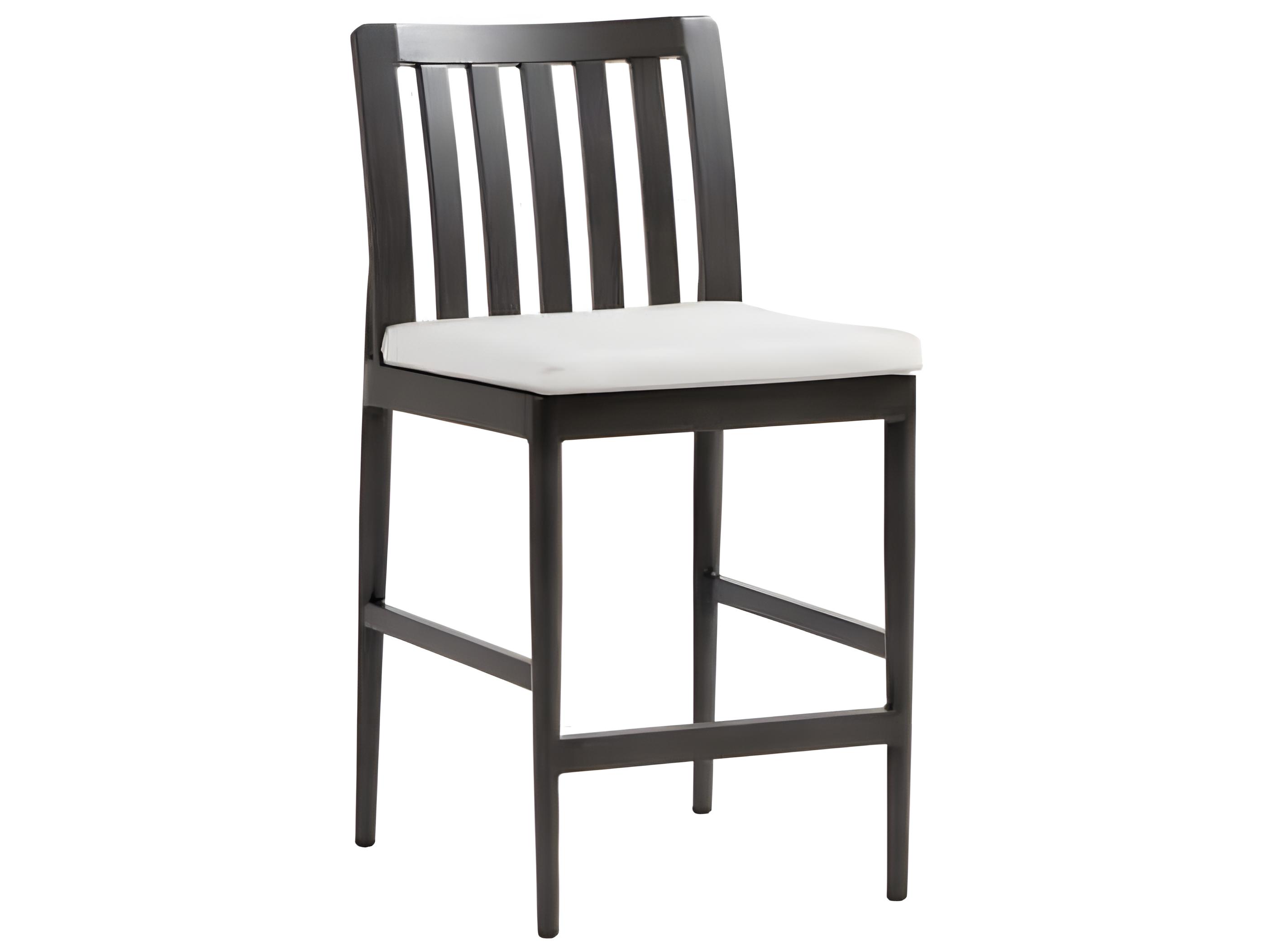 Ratana Bolano Silver Ash Grey Aluminum Cushion Counter Stool