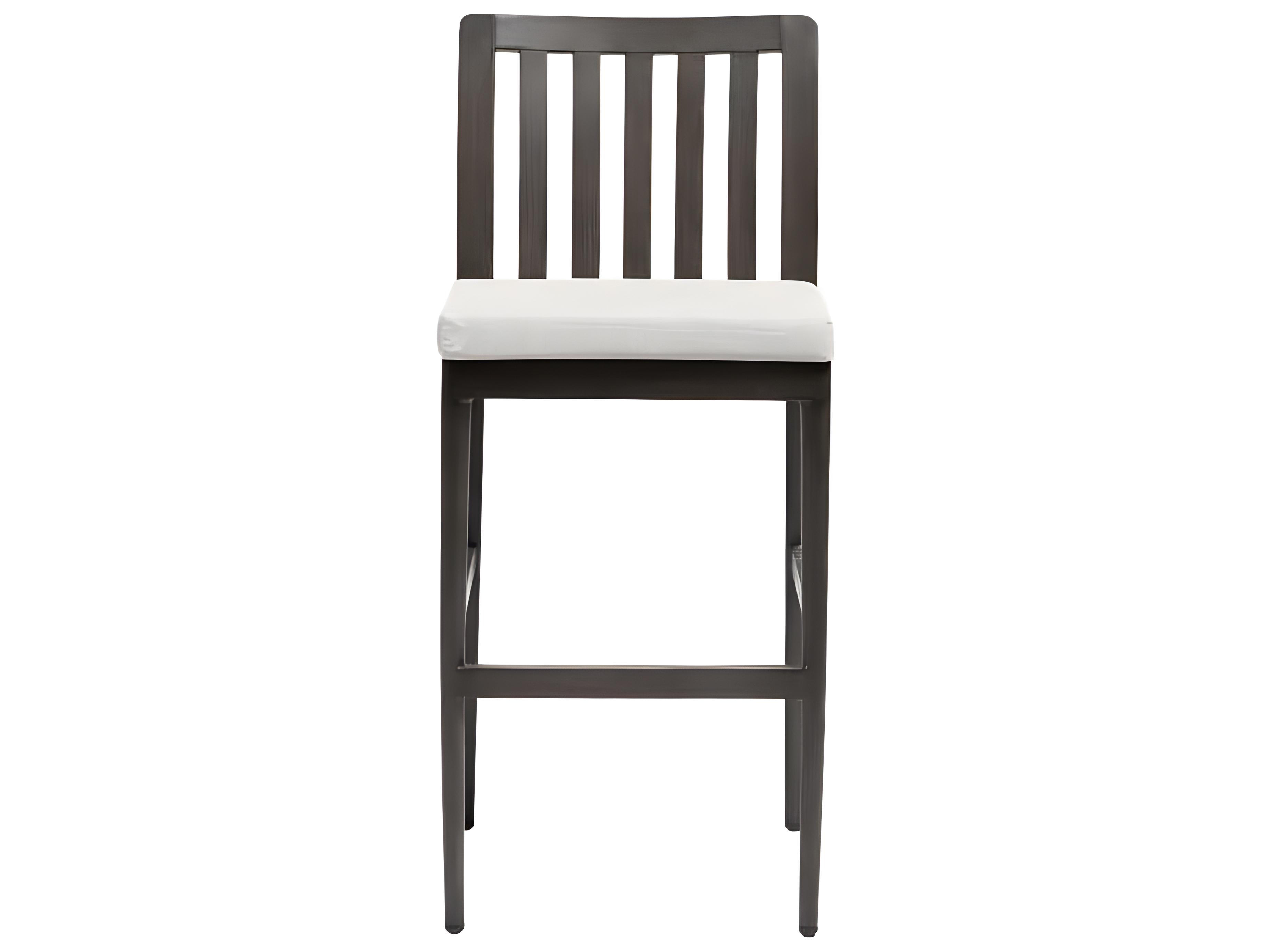 Ratana Bolano Silver Ash Grey Aluminum Cushion Bar Stool
