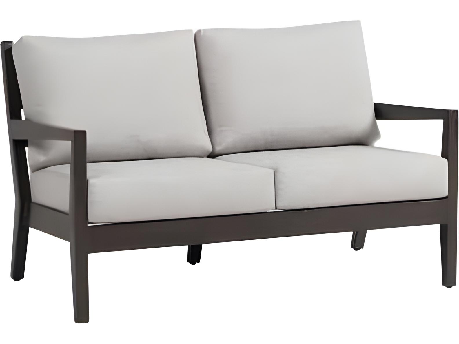 Ratana Lucia Silver Ash Grey Aluminum Cushion Loveseat