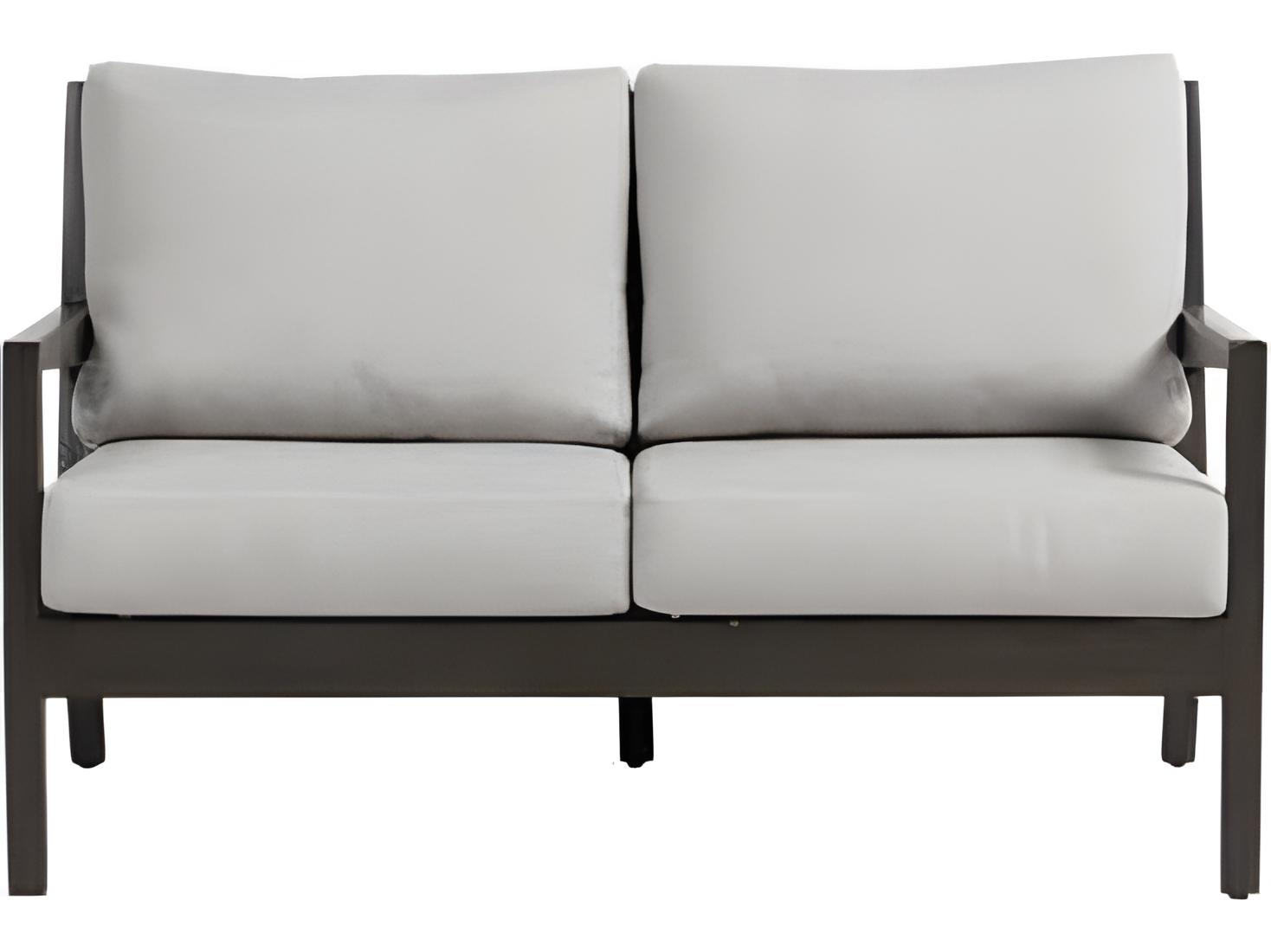 Ratana Lucia Silver Ash Grey Aluminum Cushion Loveseat