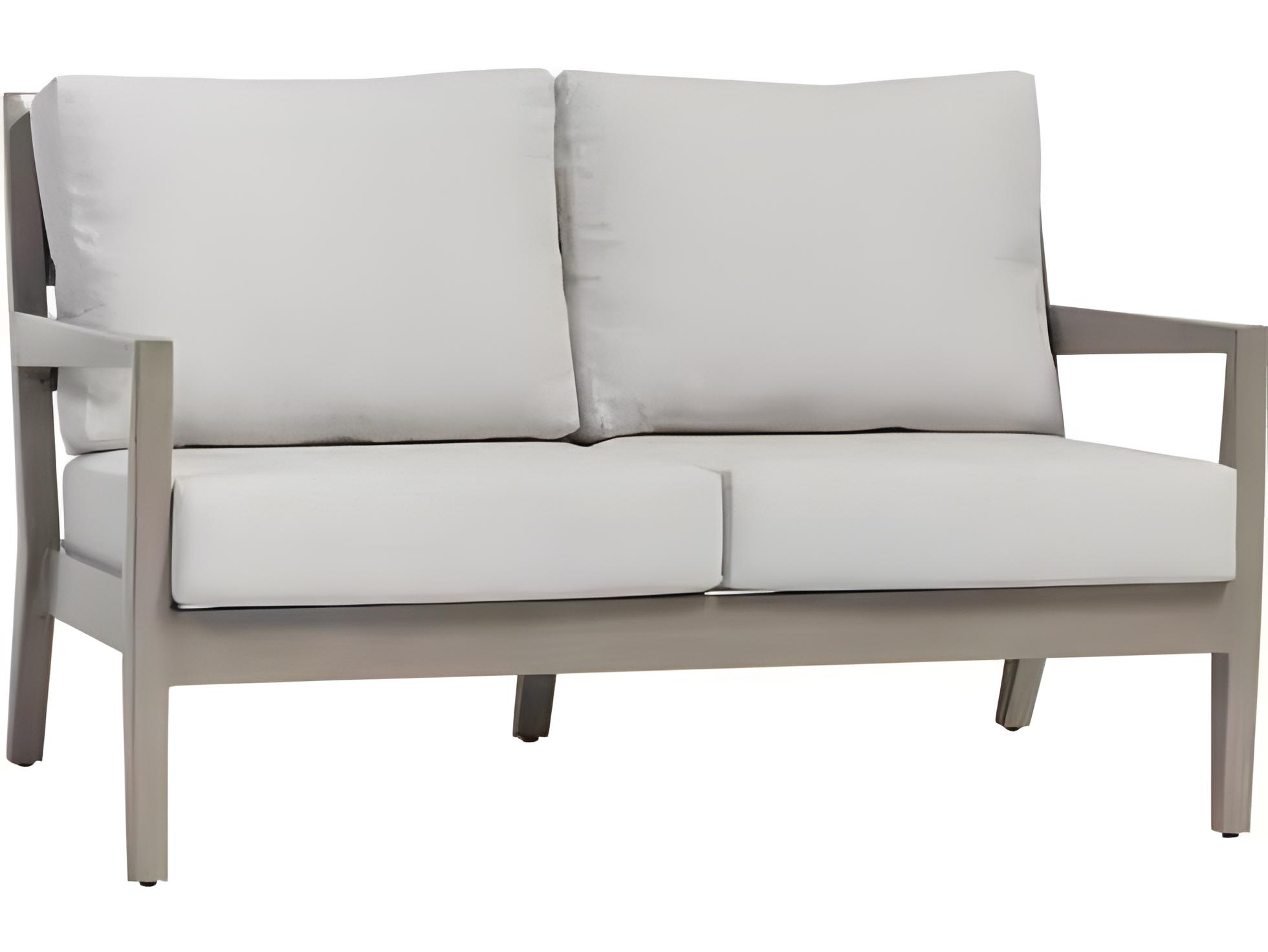 Ratana Lucia Silver Pearl Aluminum Cushion Loveseat