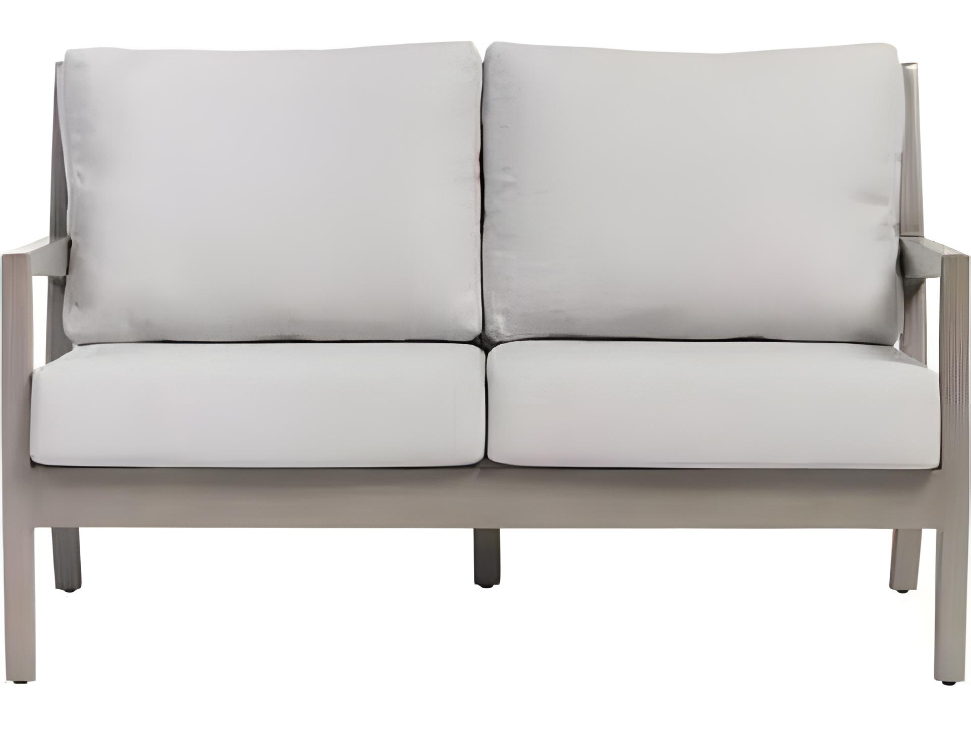 Ratana Lucia Silver Pearl Aluminum Cushion Loveseat
