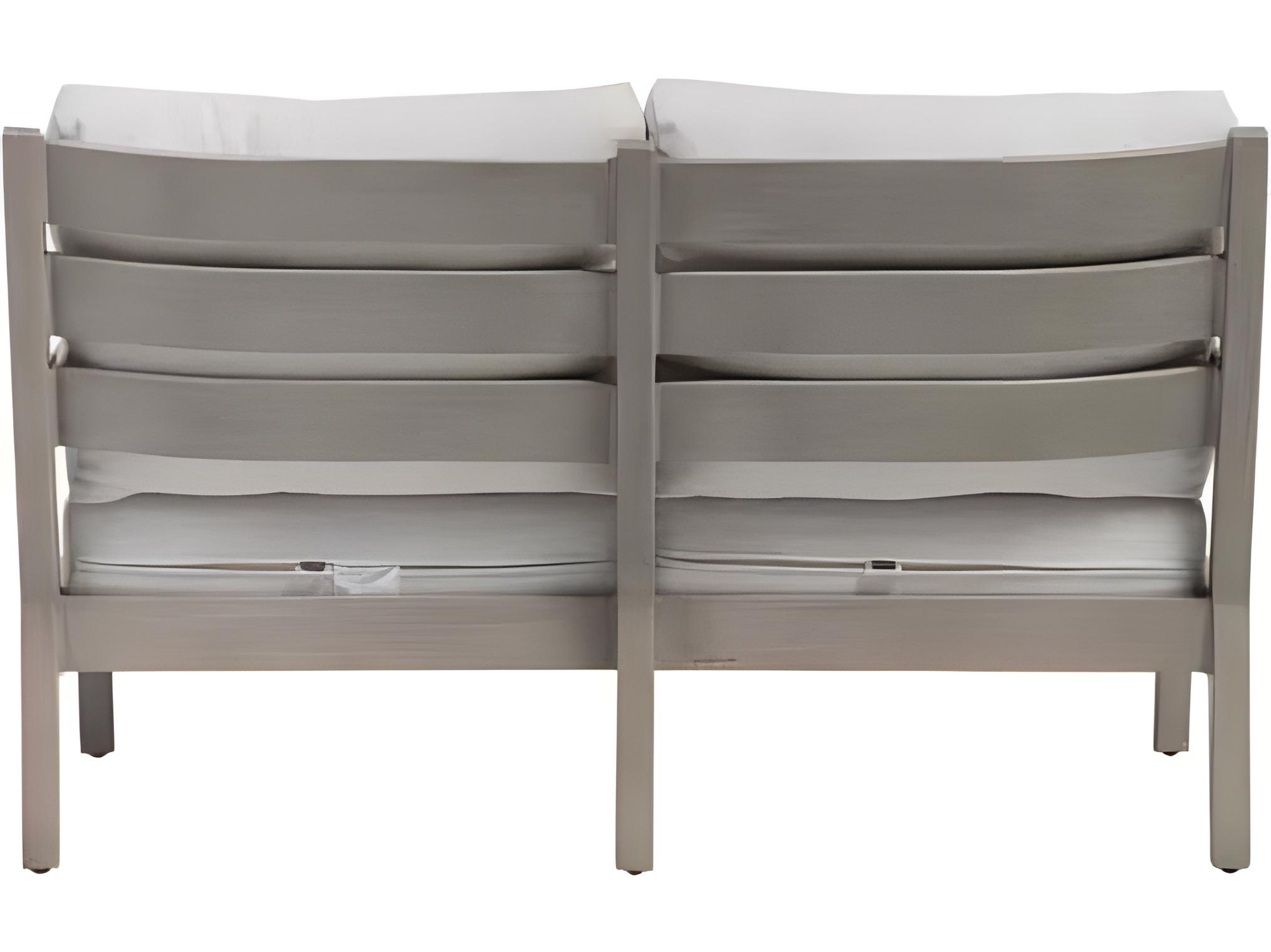 Ratana Lucia Silver Pearl Aluminum Cushion Loveseat